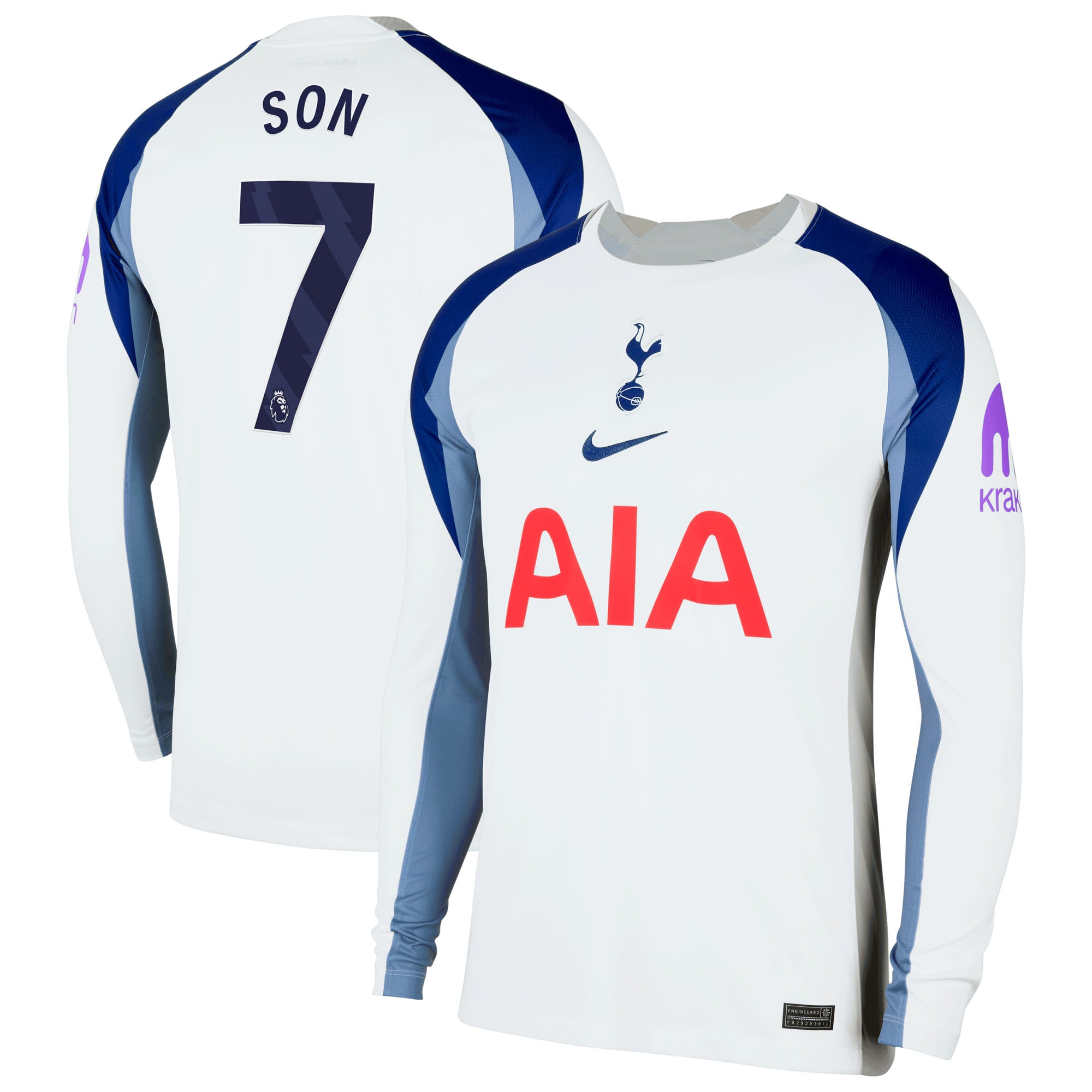 Son Heung-Min Tottenham Hotspur 2025/26 Home Long Sleeve Jersey - White