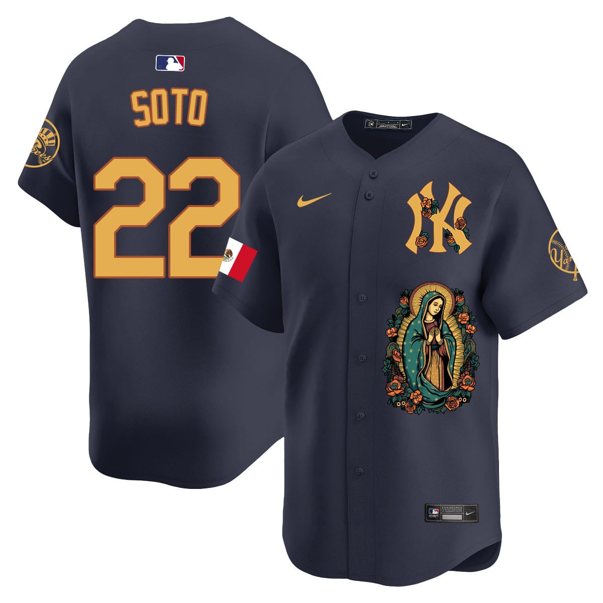 Soto Yankees Navy Jersey - Nike - Virgin Mary Edition