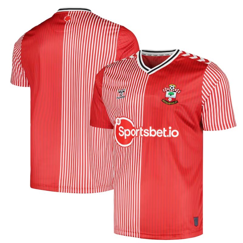 Southampton FC Home Jersey - Hummel - Red & White Stripes