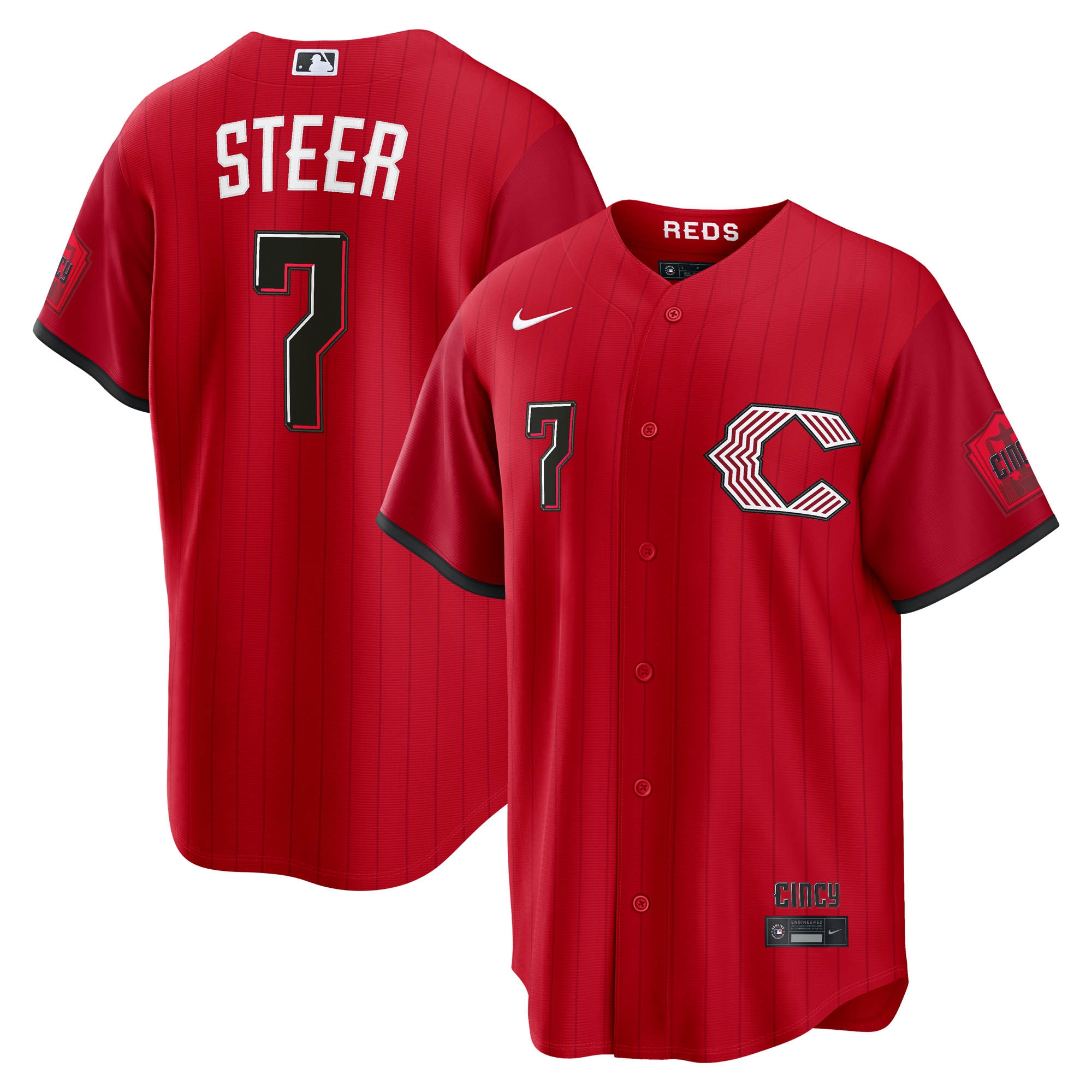 Spencer Steer Cincinnati Reds 2026 City Connect Stadium Jersey - Red