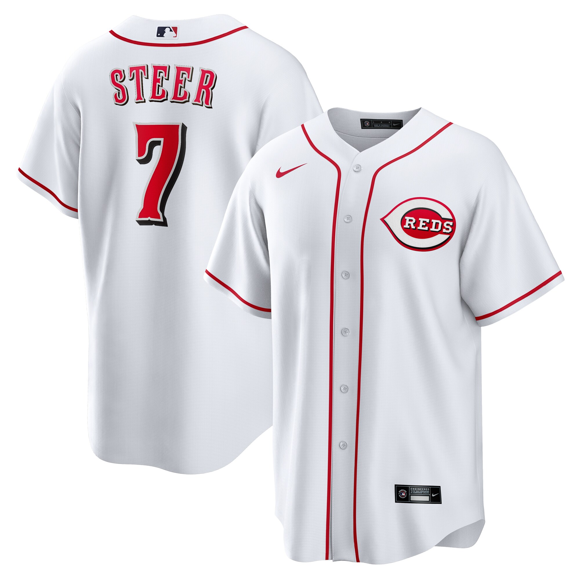 Spencer Steer Cincinnati Reds Home Jersey - White
