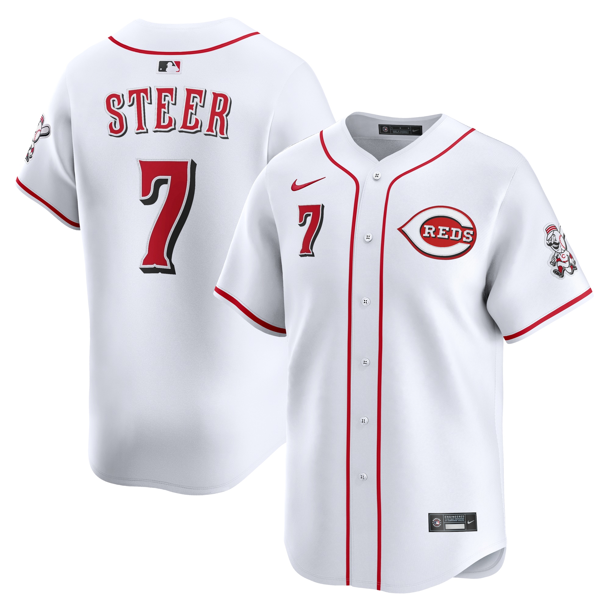 Spencer Steer Cincinnati Reds Home Limited Player Jersey - White