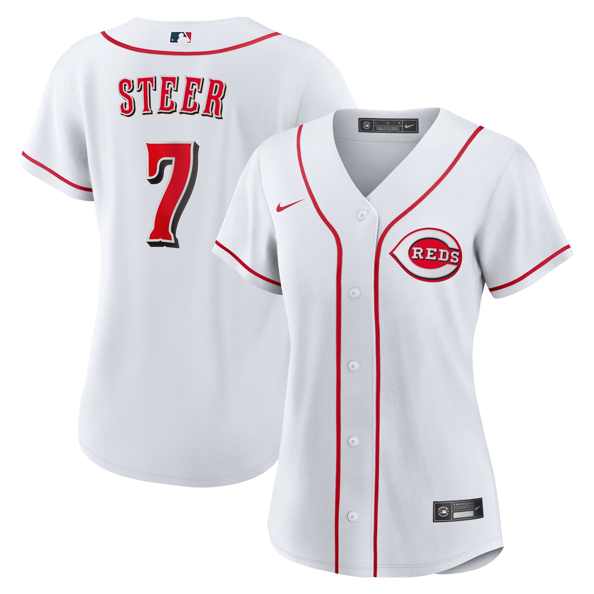 Spencer Steer Cincinnati Reds Women's Home Jersey - White