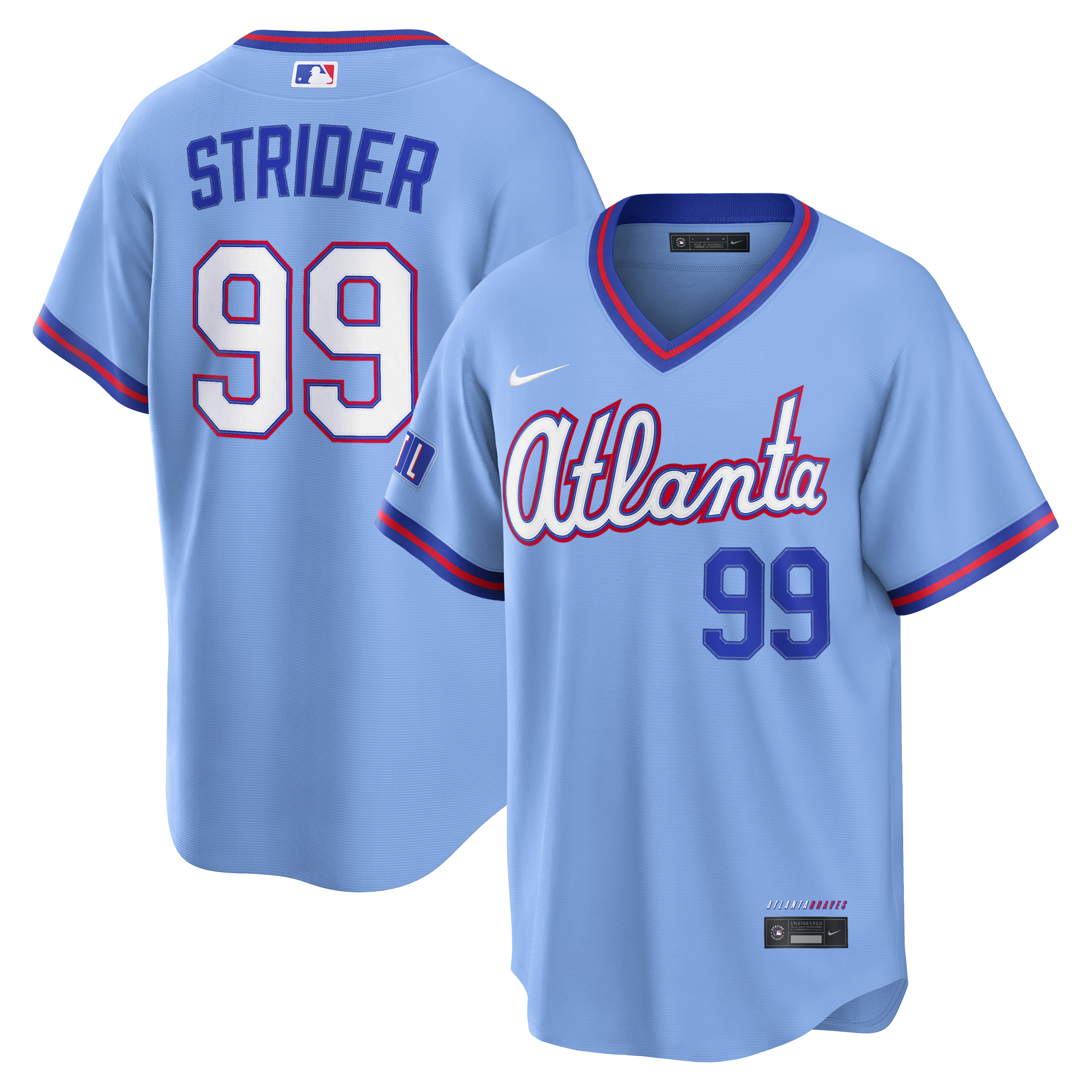 Spencer Strider Atlanta Braves 2026 City Connect Stadium Jersey - Powder Blue