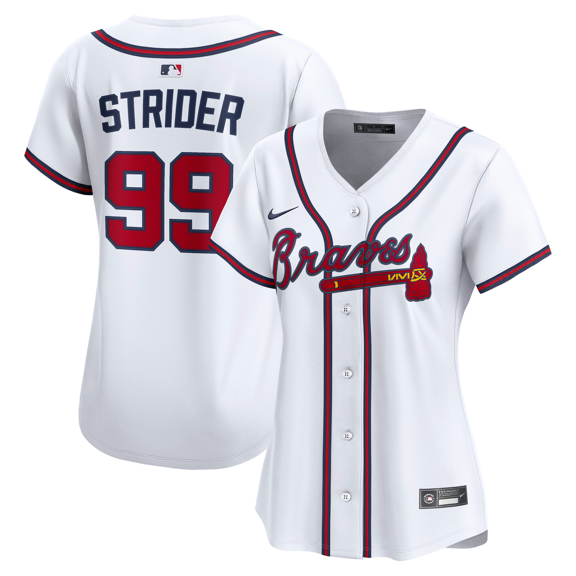Spencer Strider Atlanta Braves Women's Home Limited Player Jersey - White
