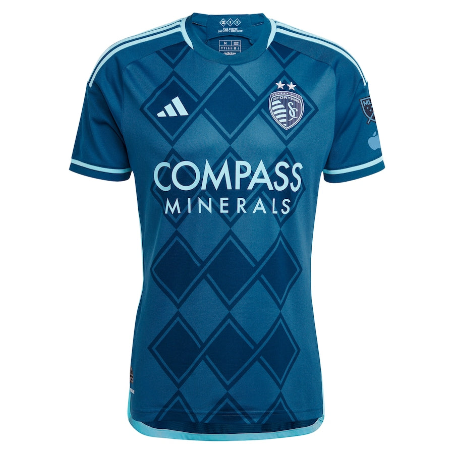 Alternative view of Sporting KC Teal Jersey - Adidas Sporting KC Jersey - Teal Diamond