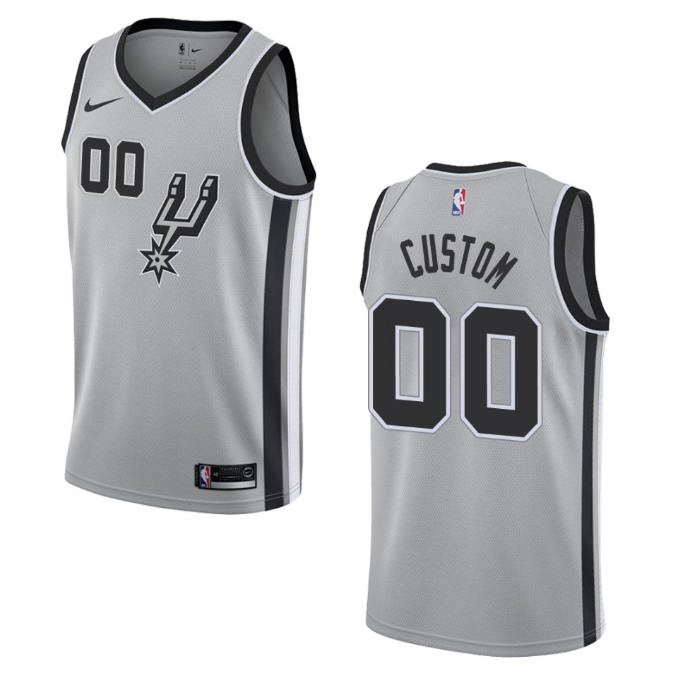 Spurs Custom Gray Jersey - Nike - Personalized Edition