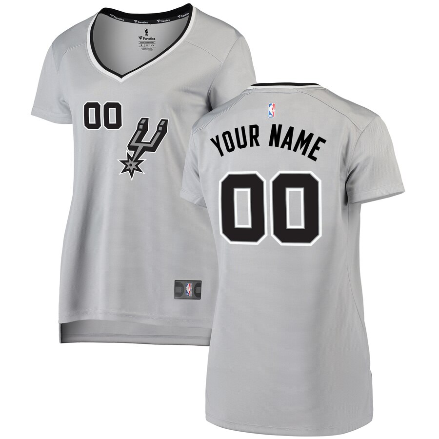 Spurs Gray Women’s Jersey - Fanatics - Custom Edition