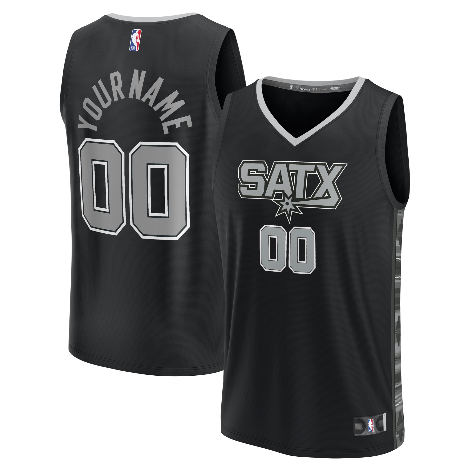 Spurs SATX Black Jersey - Fanatics - Customizable Edition