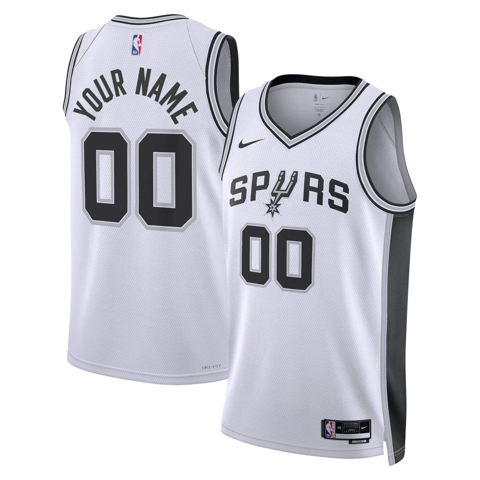 Spurs White Custom Jersey nike - Nike Spurs White Jersey - Custom
