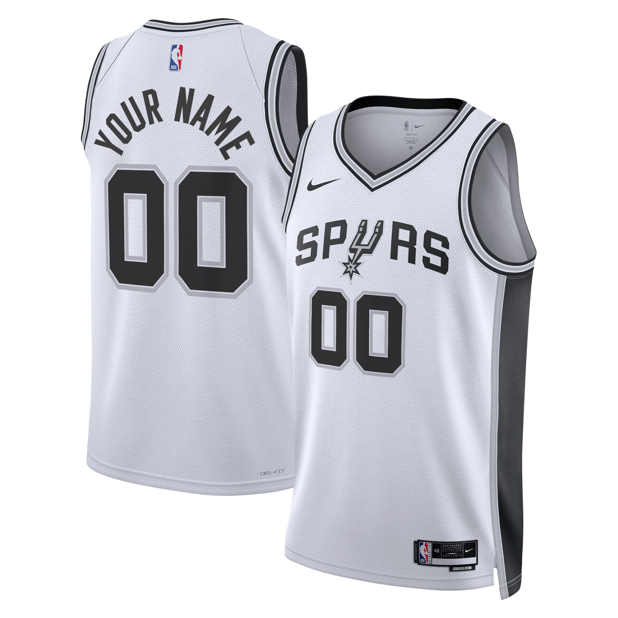 Alternative view of Spurs White Custom Jersey nike - Nike Spurs White Jersey - Custom