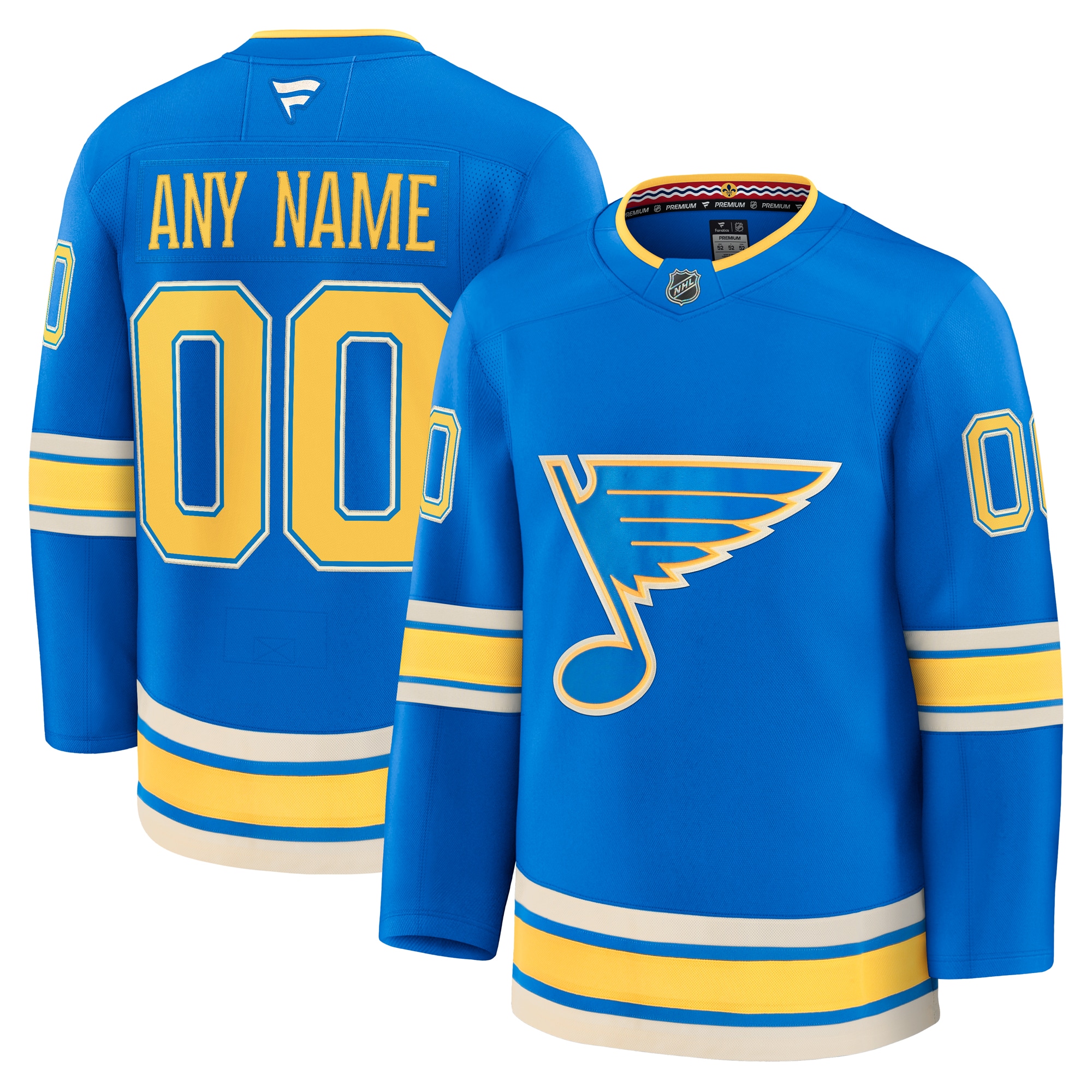St. Louis Blues Fanatics Alternate Premium Custom Jersey