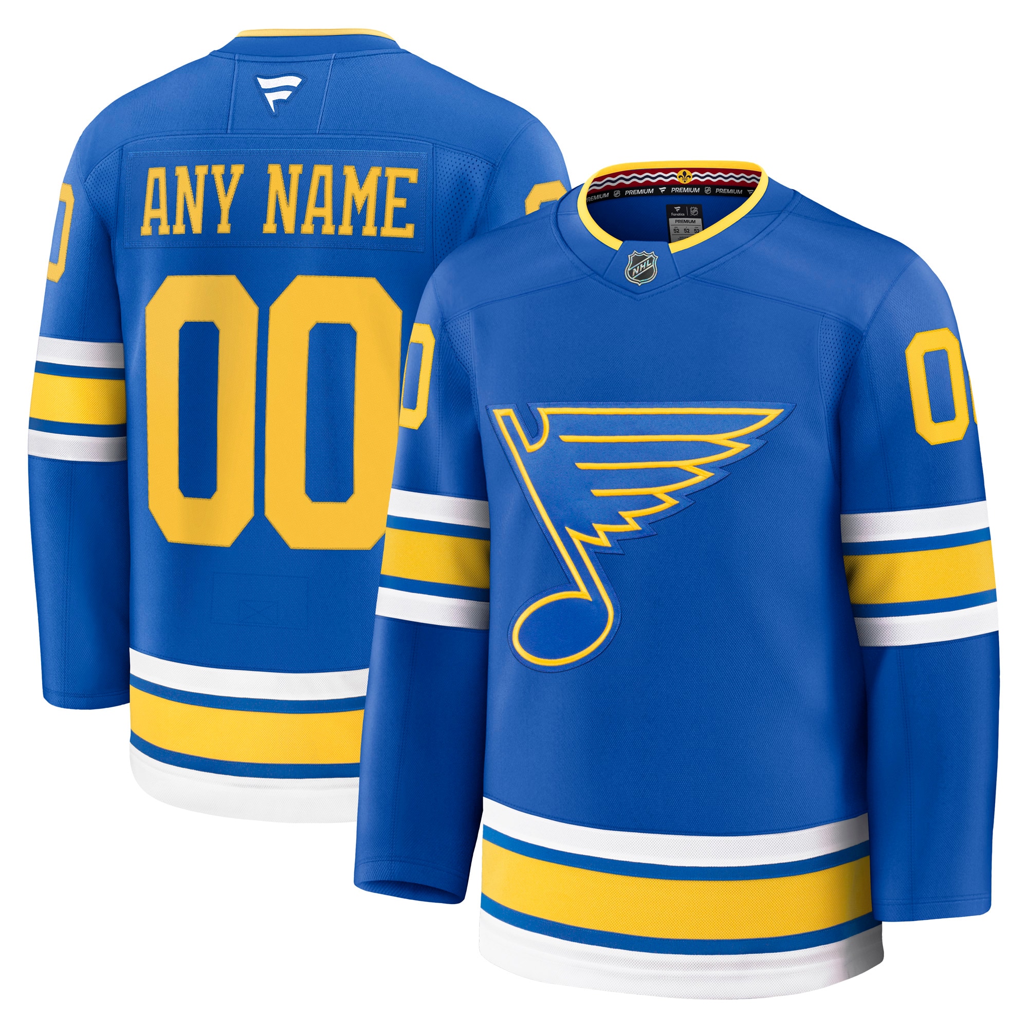 St. Louis Blues Fanatics Home Premium Custom Jersey - Blue