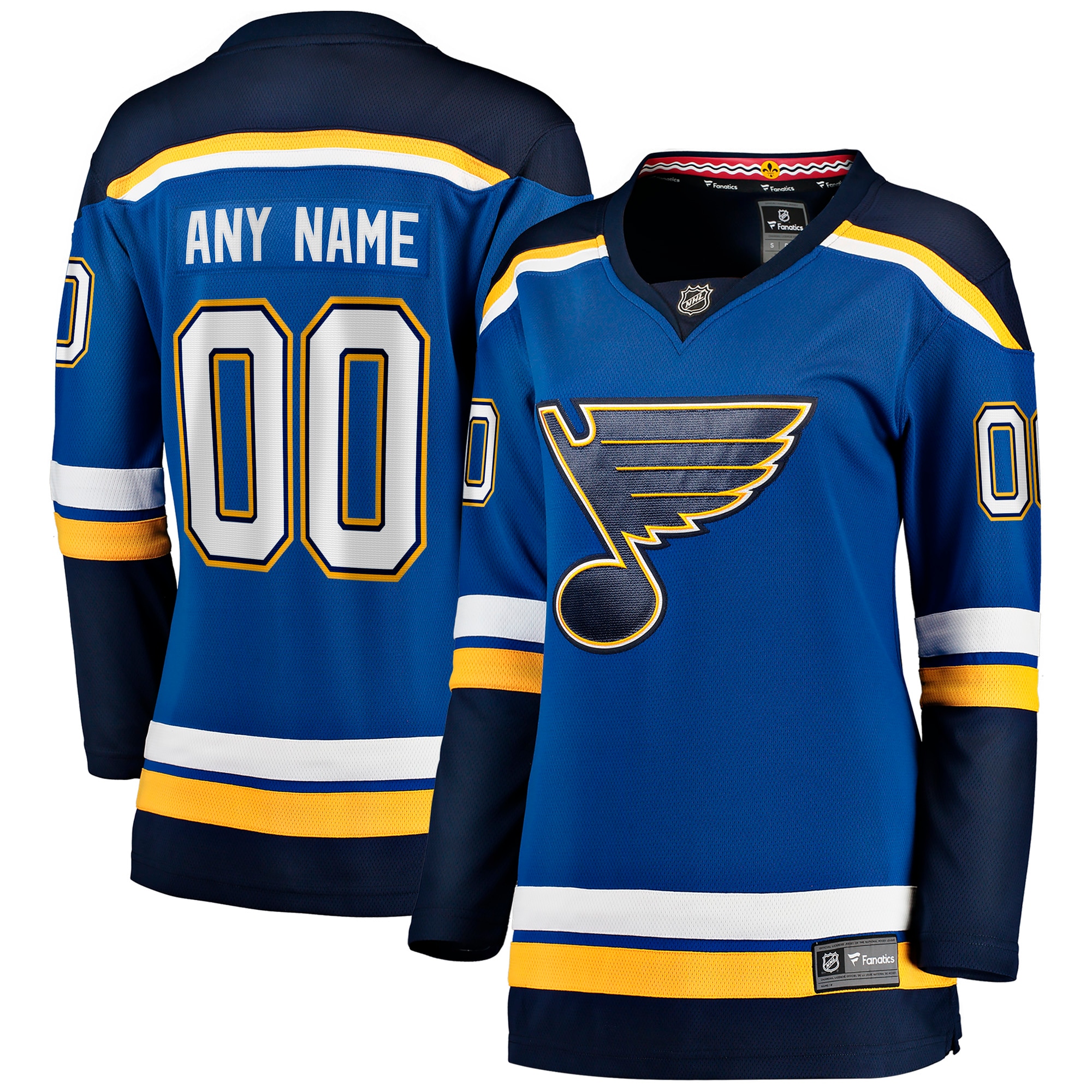 St. Louis Blues Fanatics Women's Home Breakaway Custom Jersey - Blue