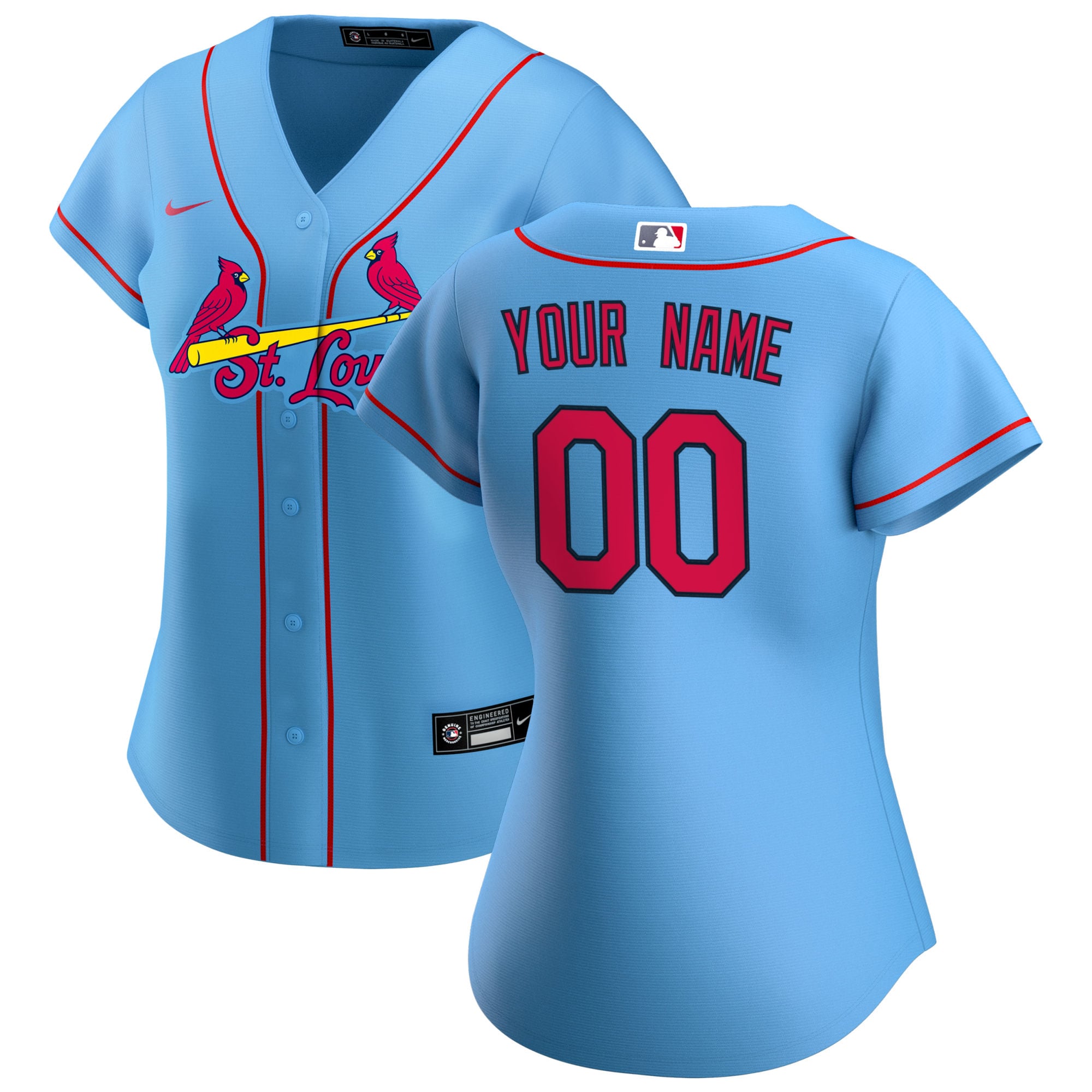 St. Louis Cardinals Light Blue Custom Jersey - Nike - MLB Replica