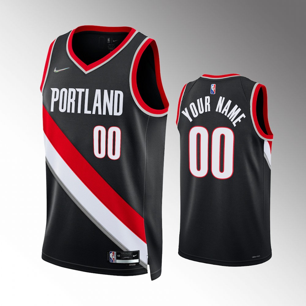 statement Nike Blazers Black Custom Jersey - Nike Blazers Black Custom