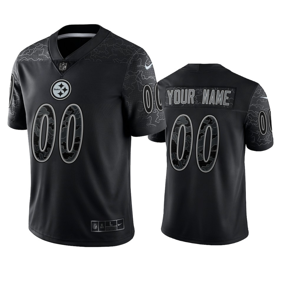 Steelers Black Camo Custom Jersey - Nike NFL