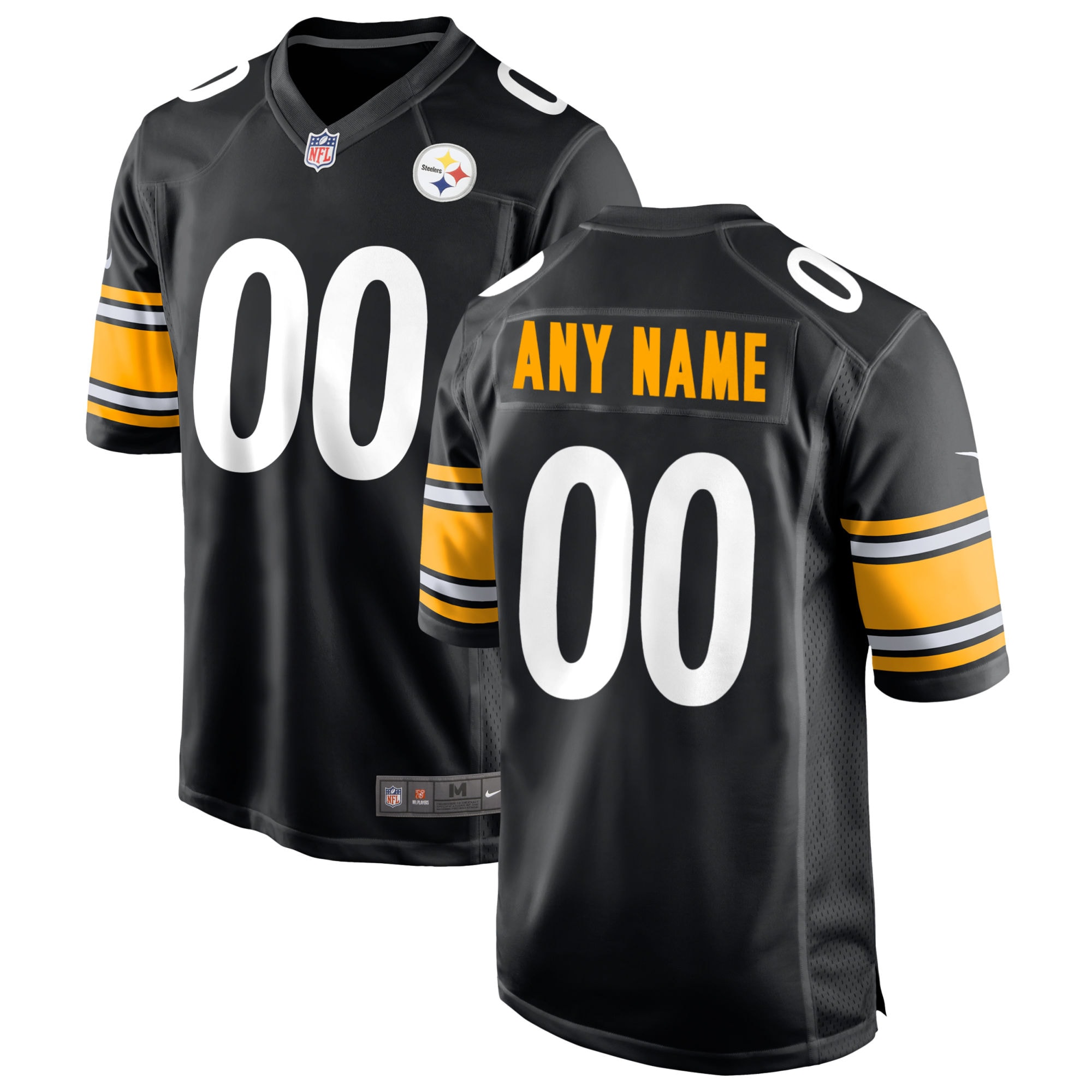 Steelers Black Custom Jersey - Nike - Personalized NFL