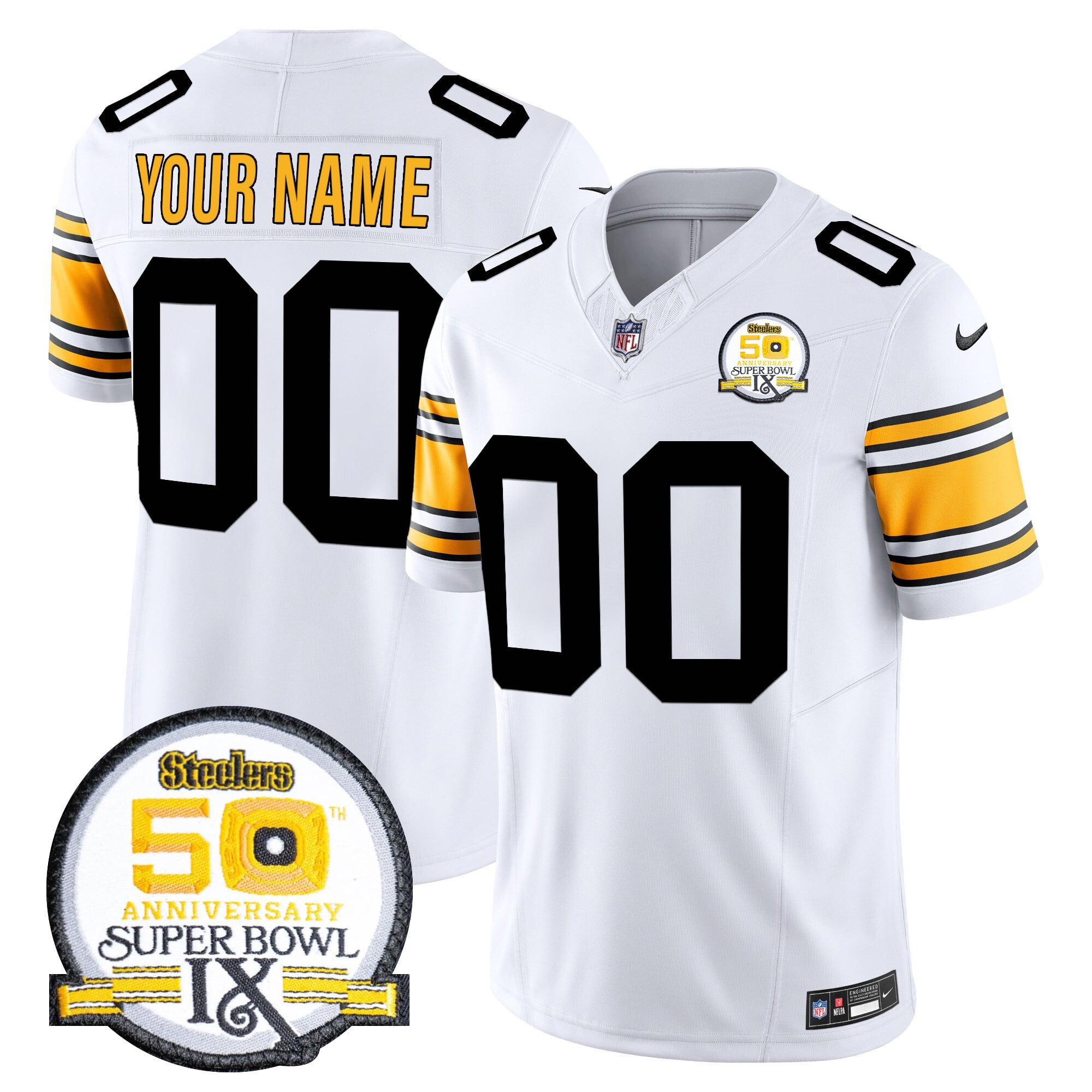 Alternative view of Steelers Super Bowl IX Jersey - Nike - Black Custom