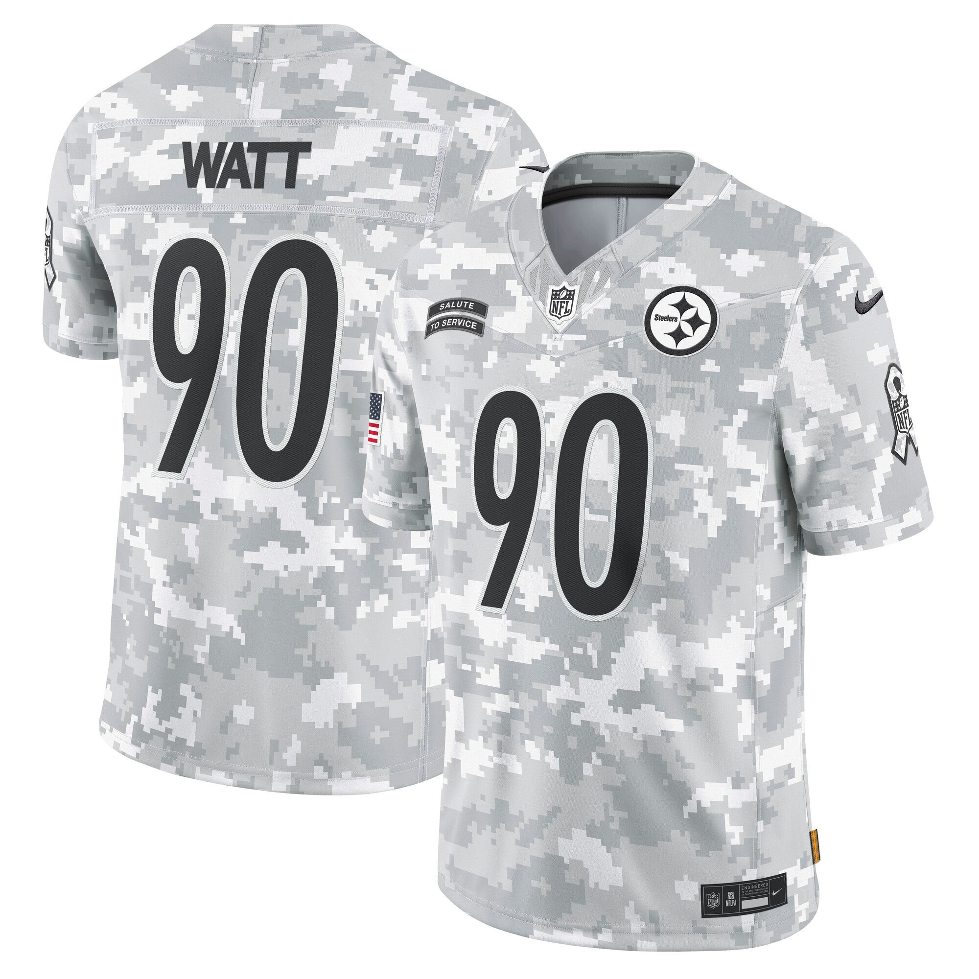 Steelers Watt Camo Jersey - Nike Steelers Watt #90 Camo Salute to