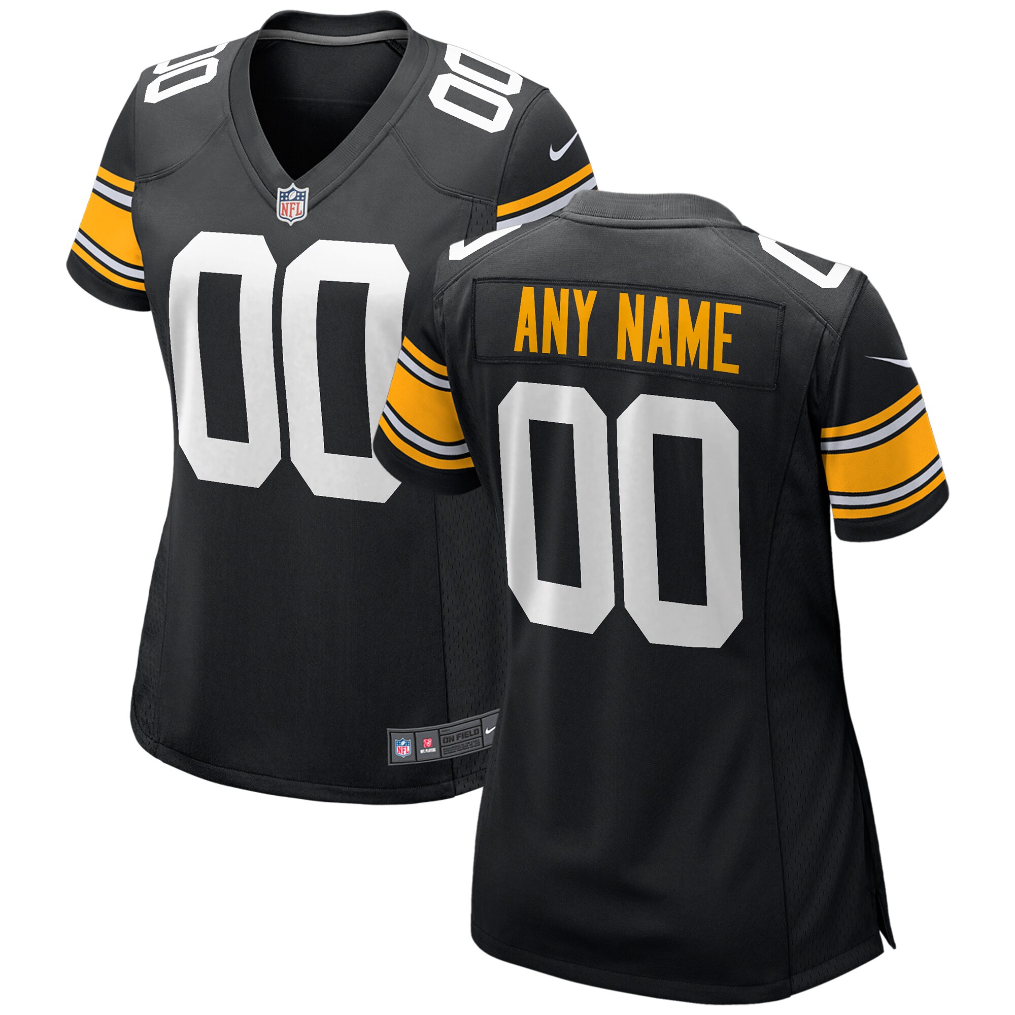 Steelers Women’s Black Custom Jersey nike - Nike Steelers Women’s