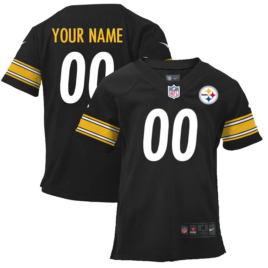 Steelers Youth Black Custom Jersey - Nike - Personalize It!