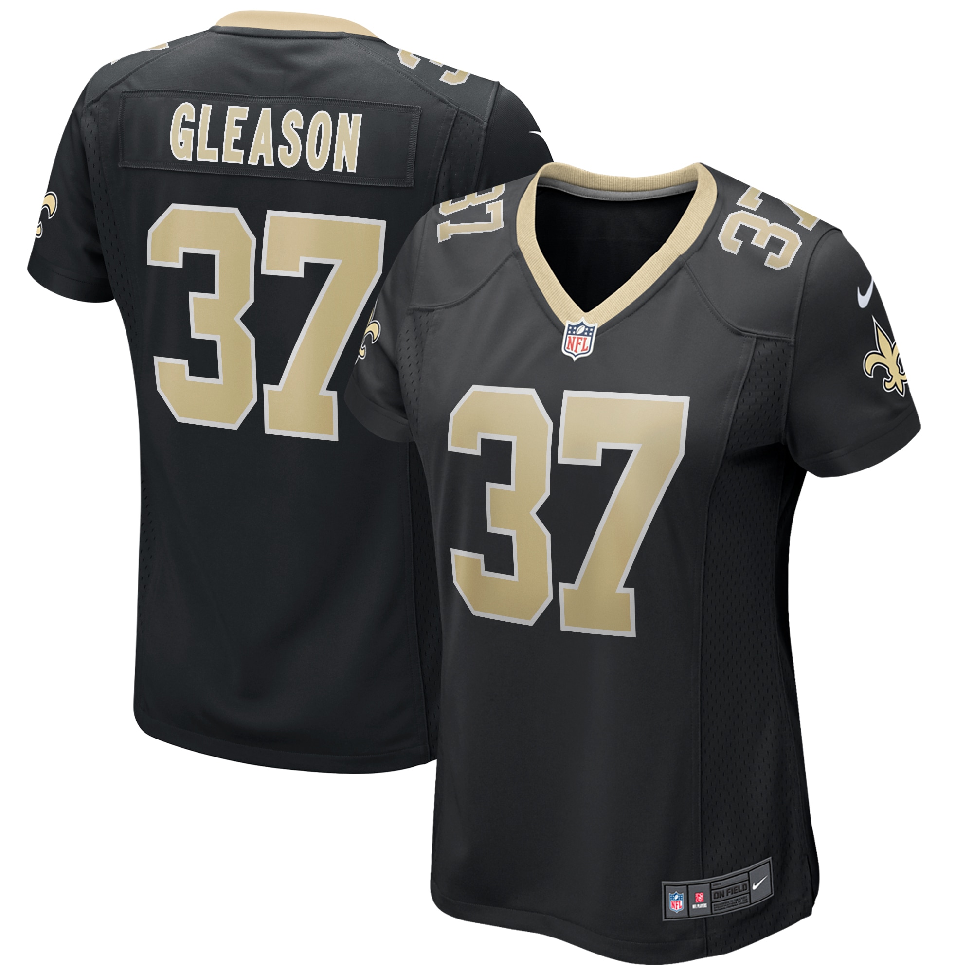 Steve Gleason New Orleans Saints Women's Game Retired Player Jersey - Black