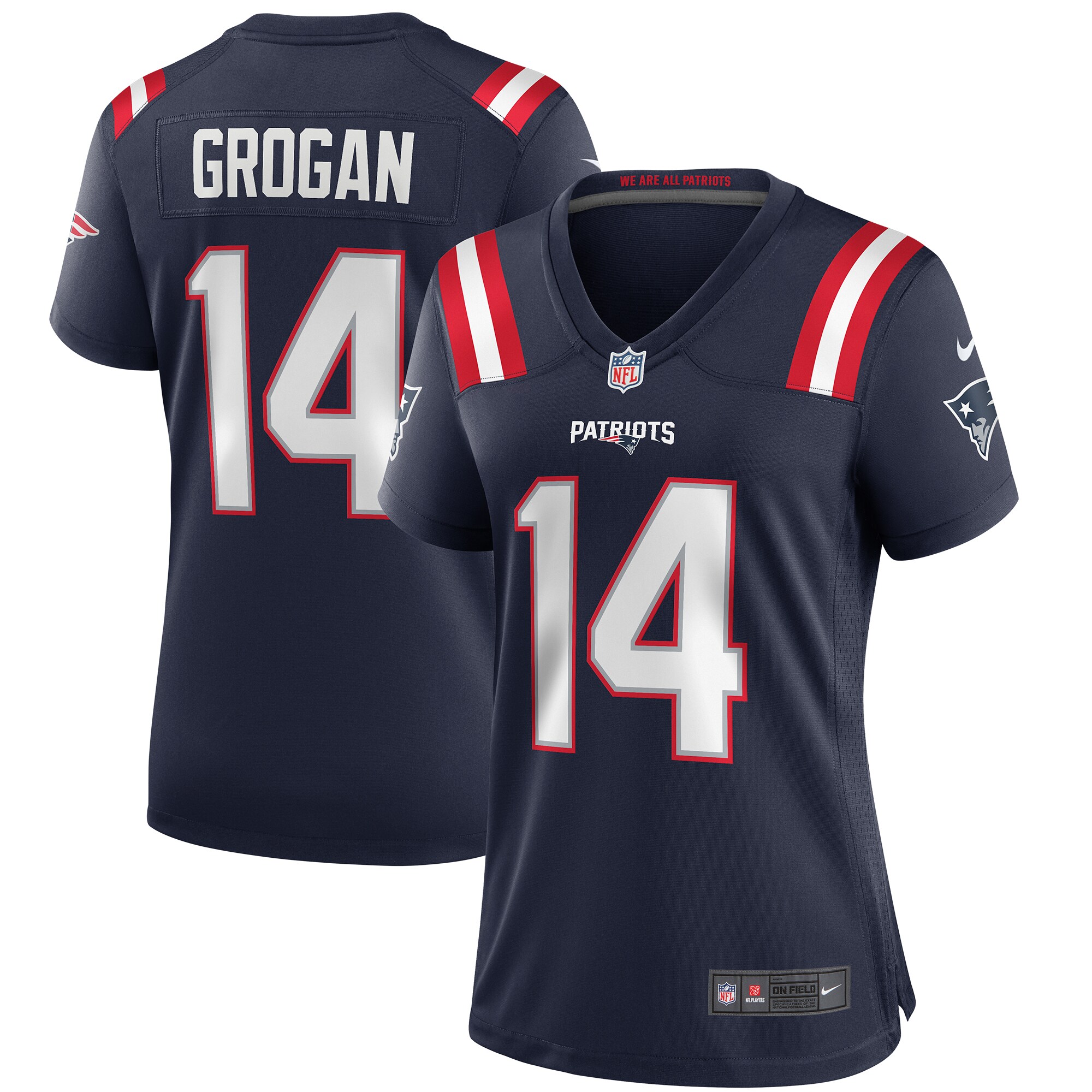 Steve Grogan New England Patriots Women's Game Retired Player Jersey - Navy