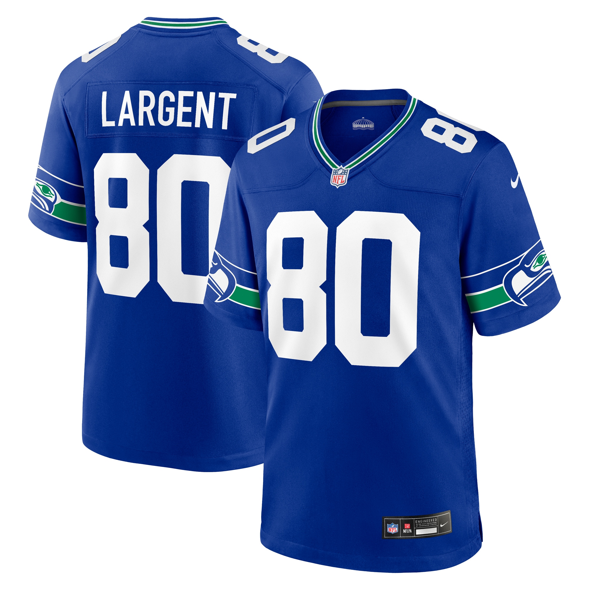 Steve Largent Seattle Seahawks Throwback Retired Player Game Jersey - Royal