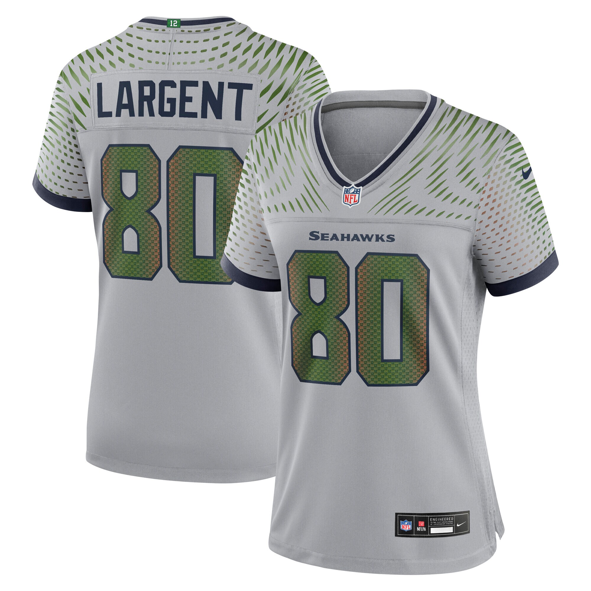 Steve Largent Seattle Seahawks Women's 2025 Rivalries Collection Retired Game Jersey - Wolf Gray