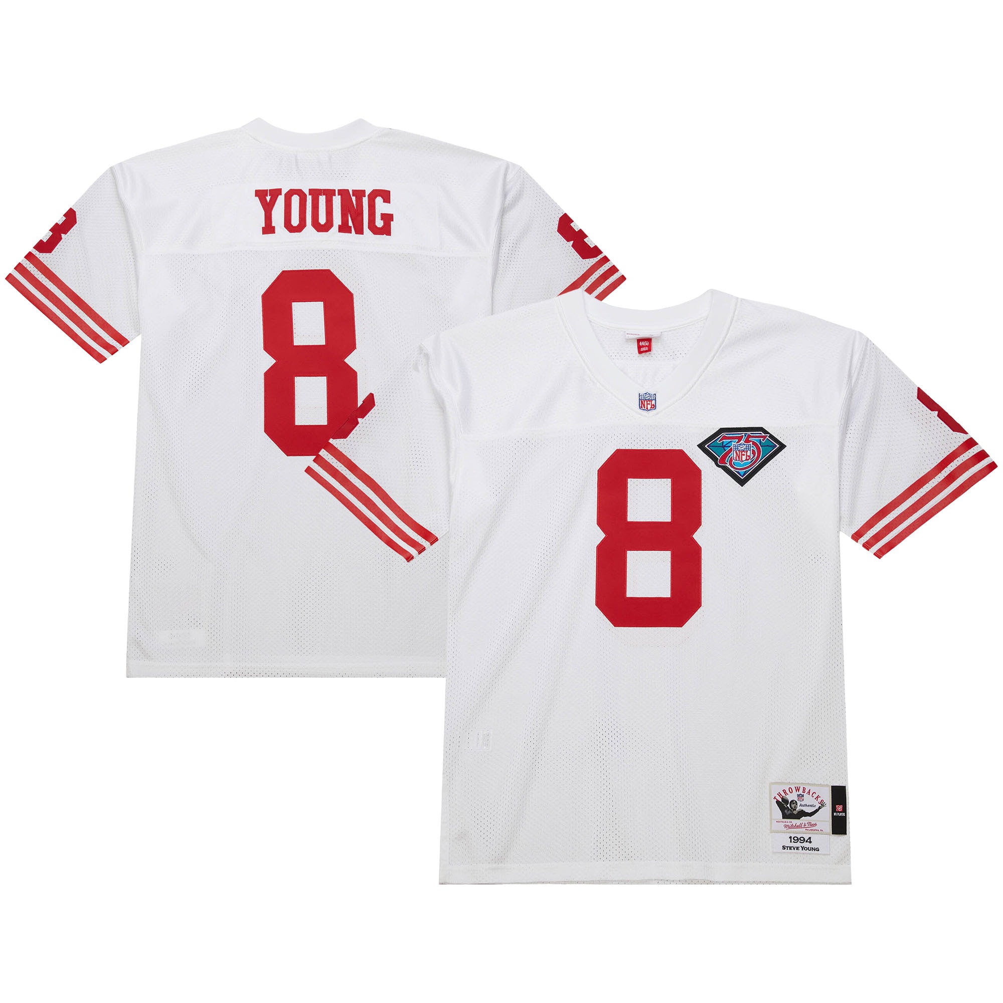 Steve Young San Francisco 49ers 1994 Throwback Retired Player Jersey - White