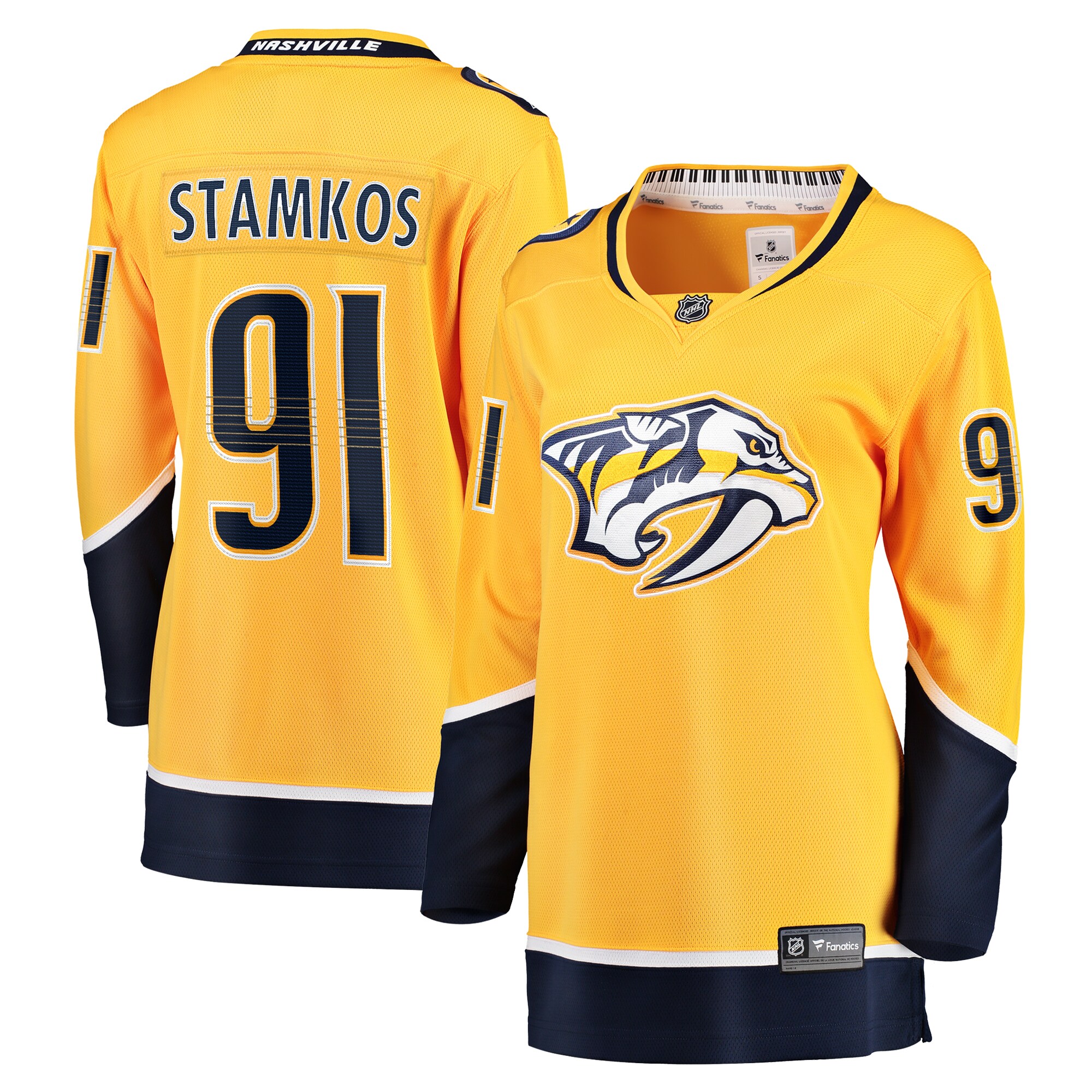 Steven Stamkos Nashville Predators Fanatics Women's Home Premier Breakaway Player Jersey Breakaway Jersey - Gold