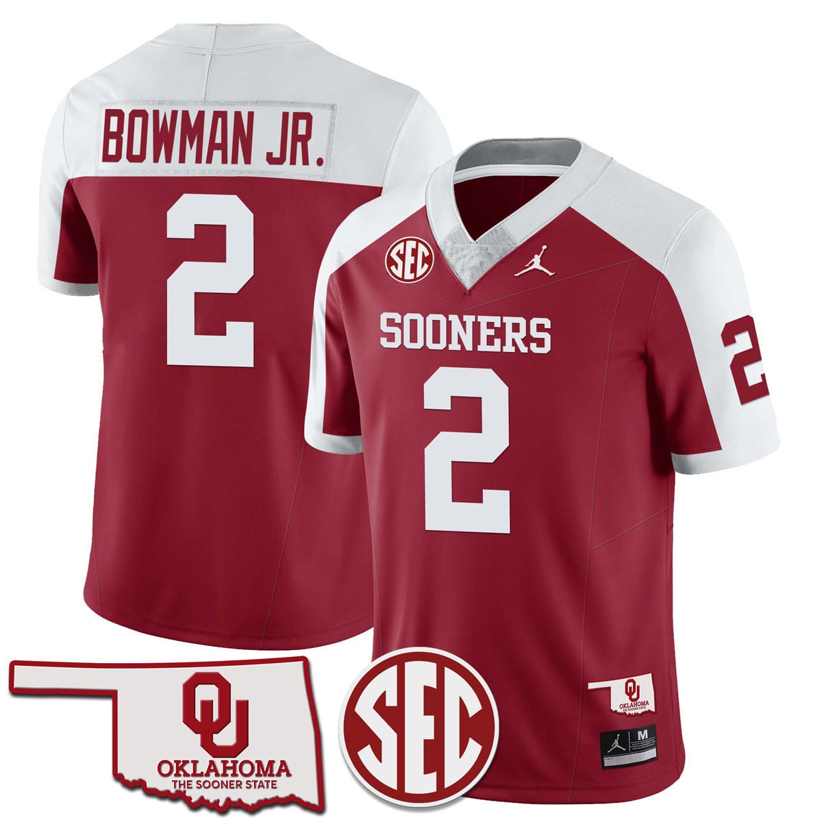 Alternative view of Stutsman #28 Sooners Jersey - Stutsman #28 Oklahoma Sooners Jersey