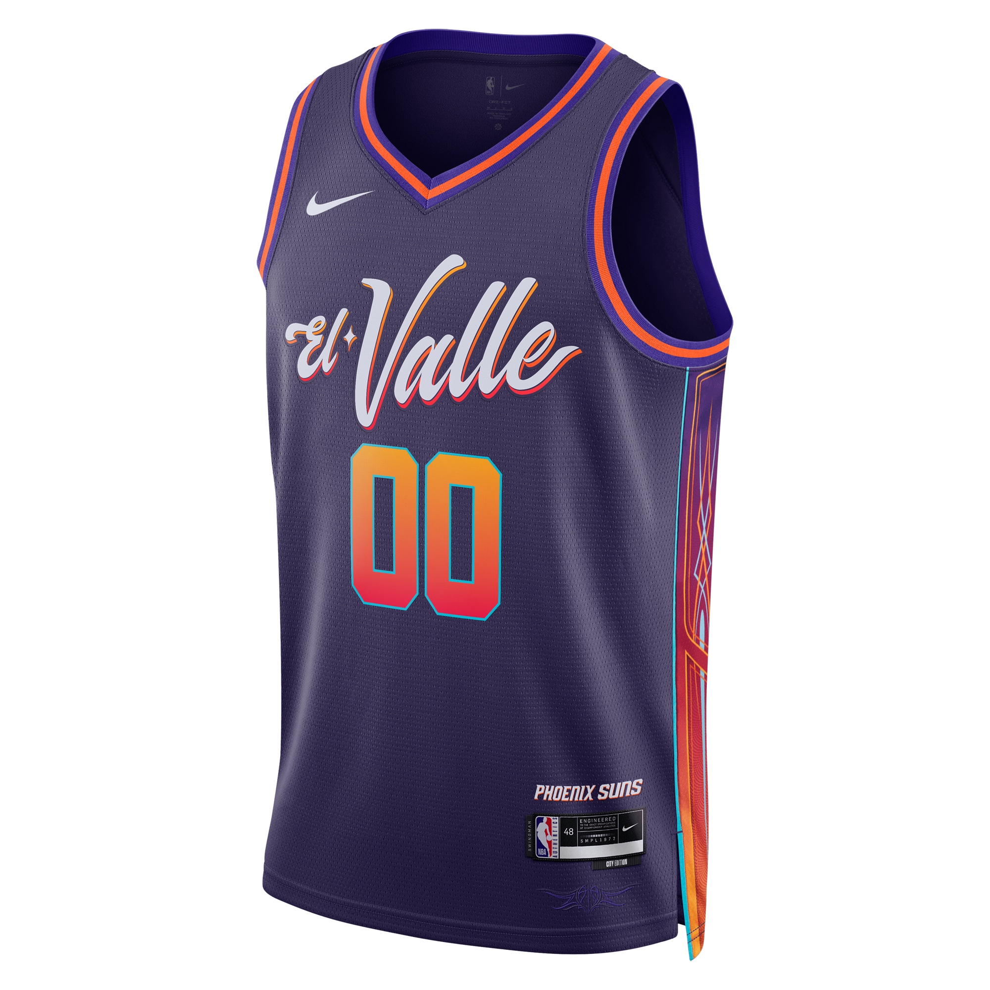 Alternative view of Suns ‘El Valle’ Purple Jersey - Nike - Custom Name & Number