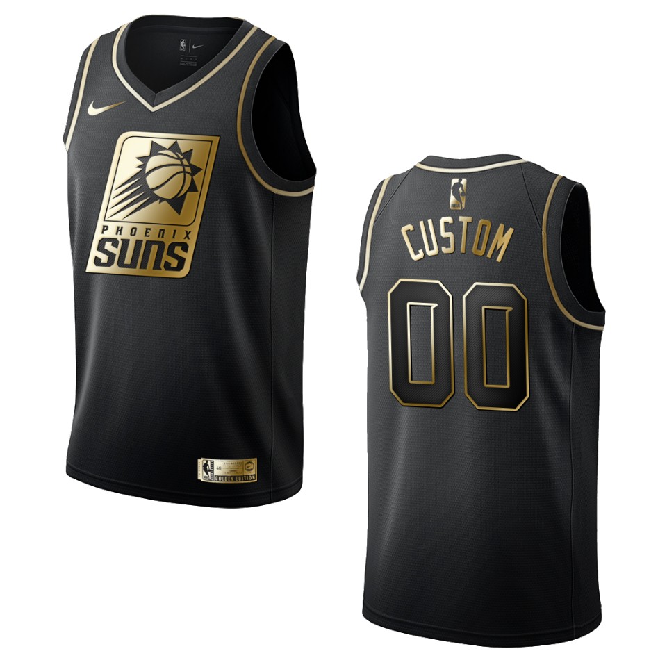 Suns Black Custom Jersey nike - Nike Suns Black Custom Jersey - Golden