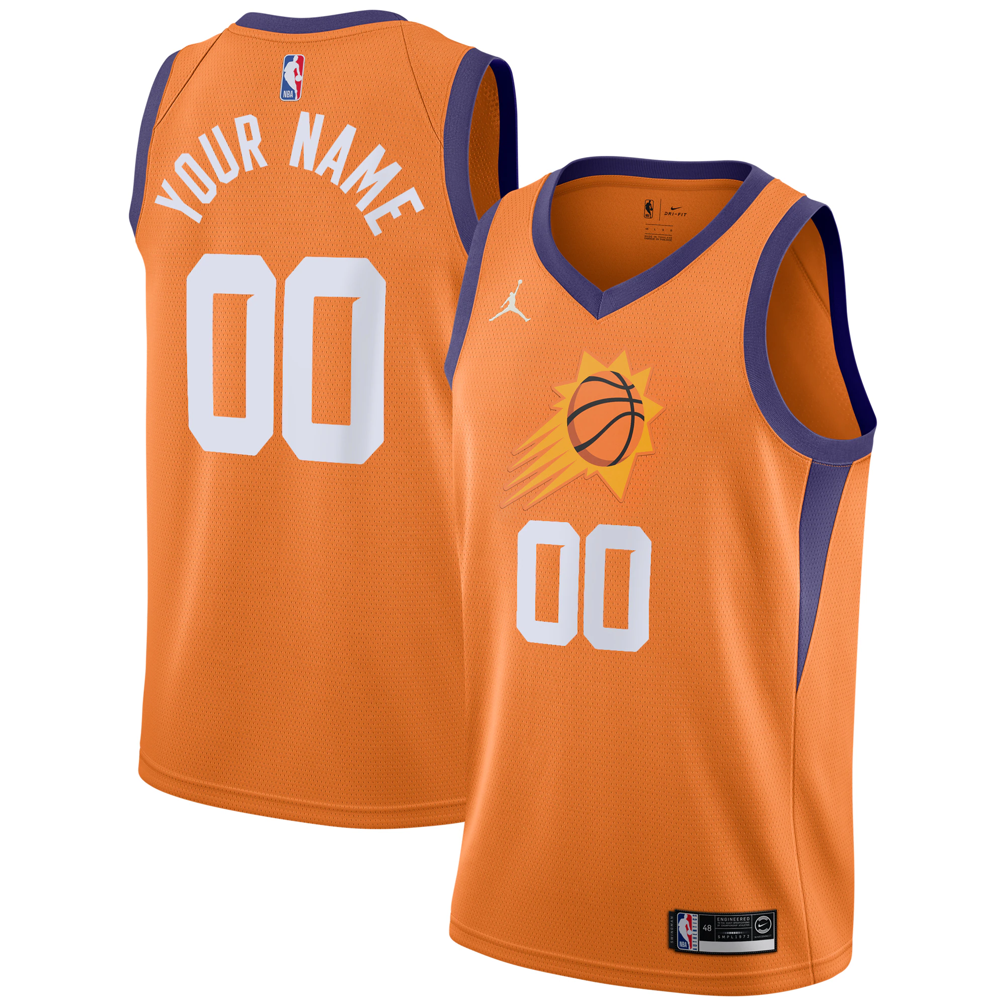Suns Custom Orange Jersey - Phoenix - Nike - Icon Edition