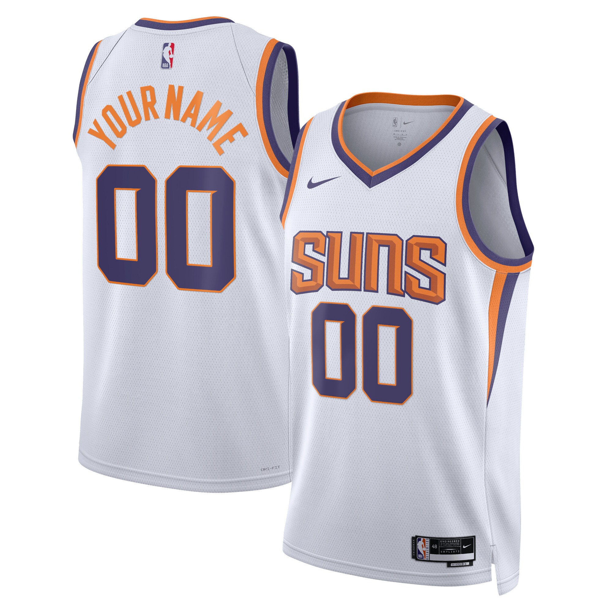 Alternative view of Suns Custom White Jersey - Nike - Association Edition