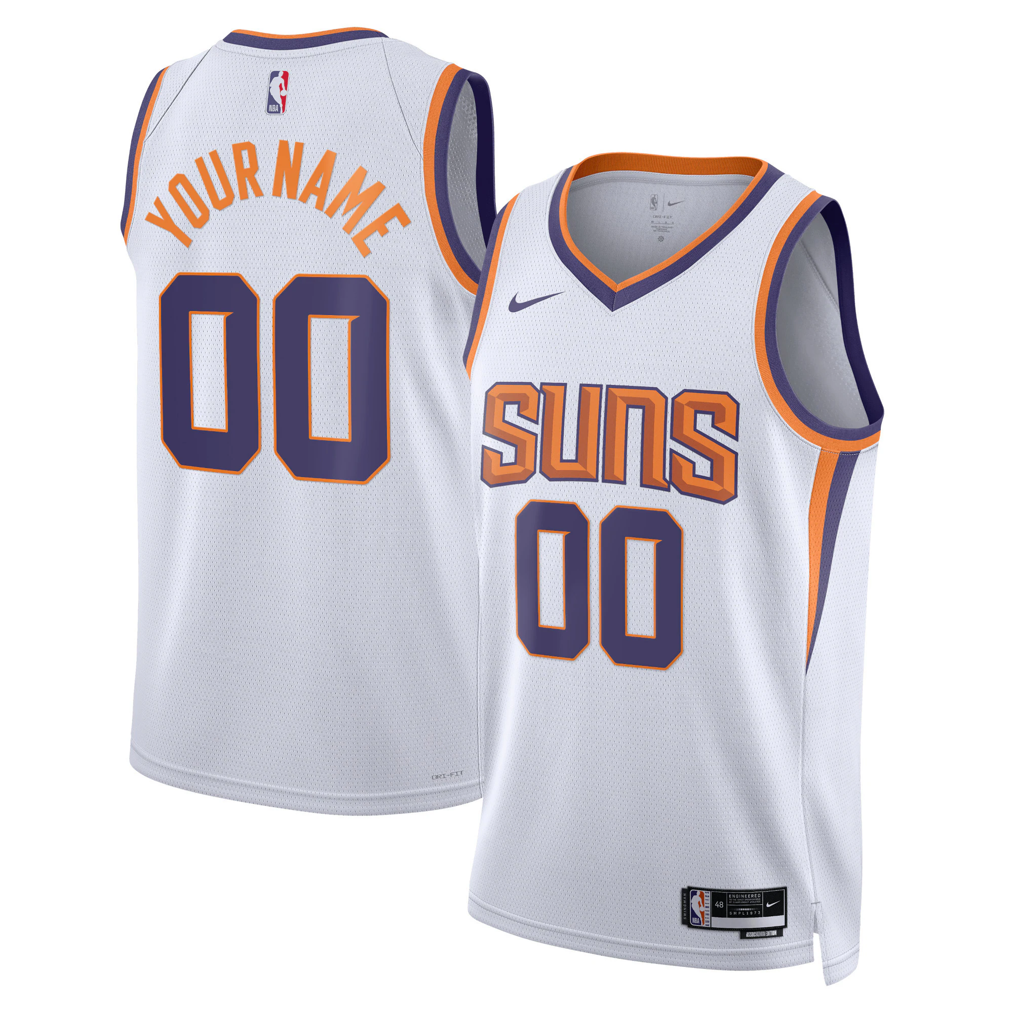 Suns Custom White Jersey - Nike - Association Edition