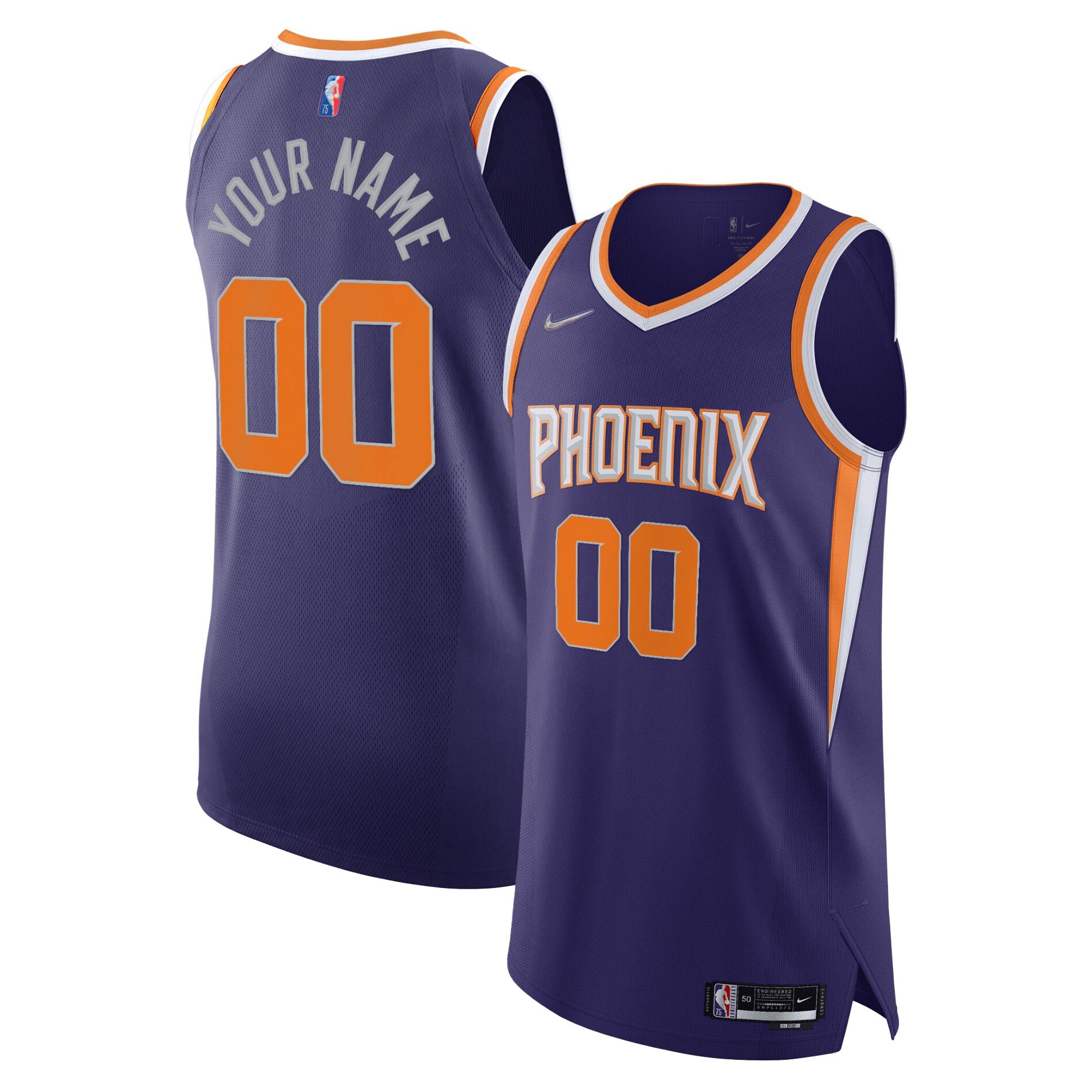 Alternative view of Suns Purple Icon Custom Jersey - Nike - 2024 Edition