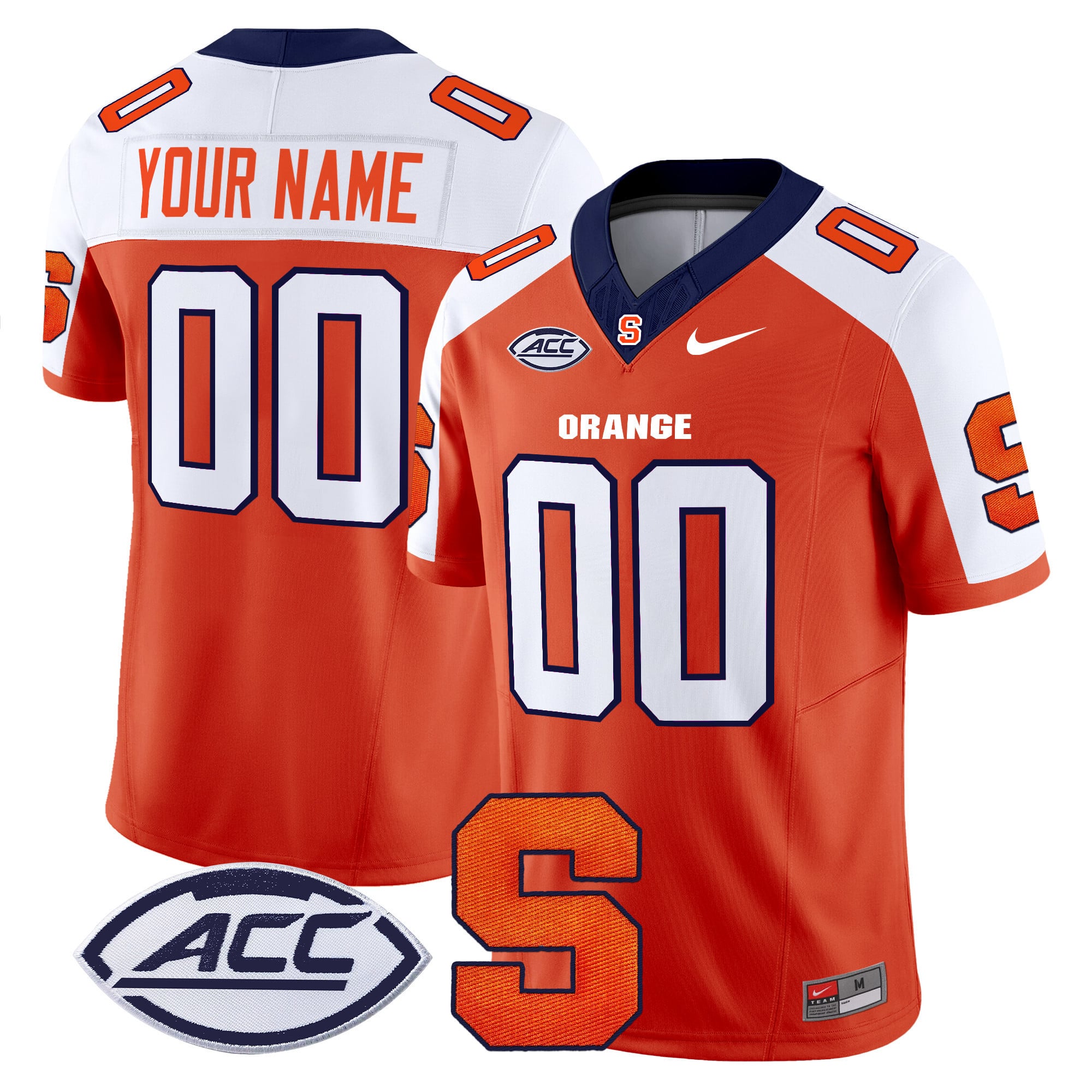 Alternative view of Syracuse Orange Custom Jersey - Nike - Navy & Orange
