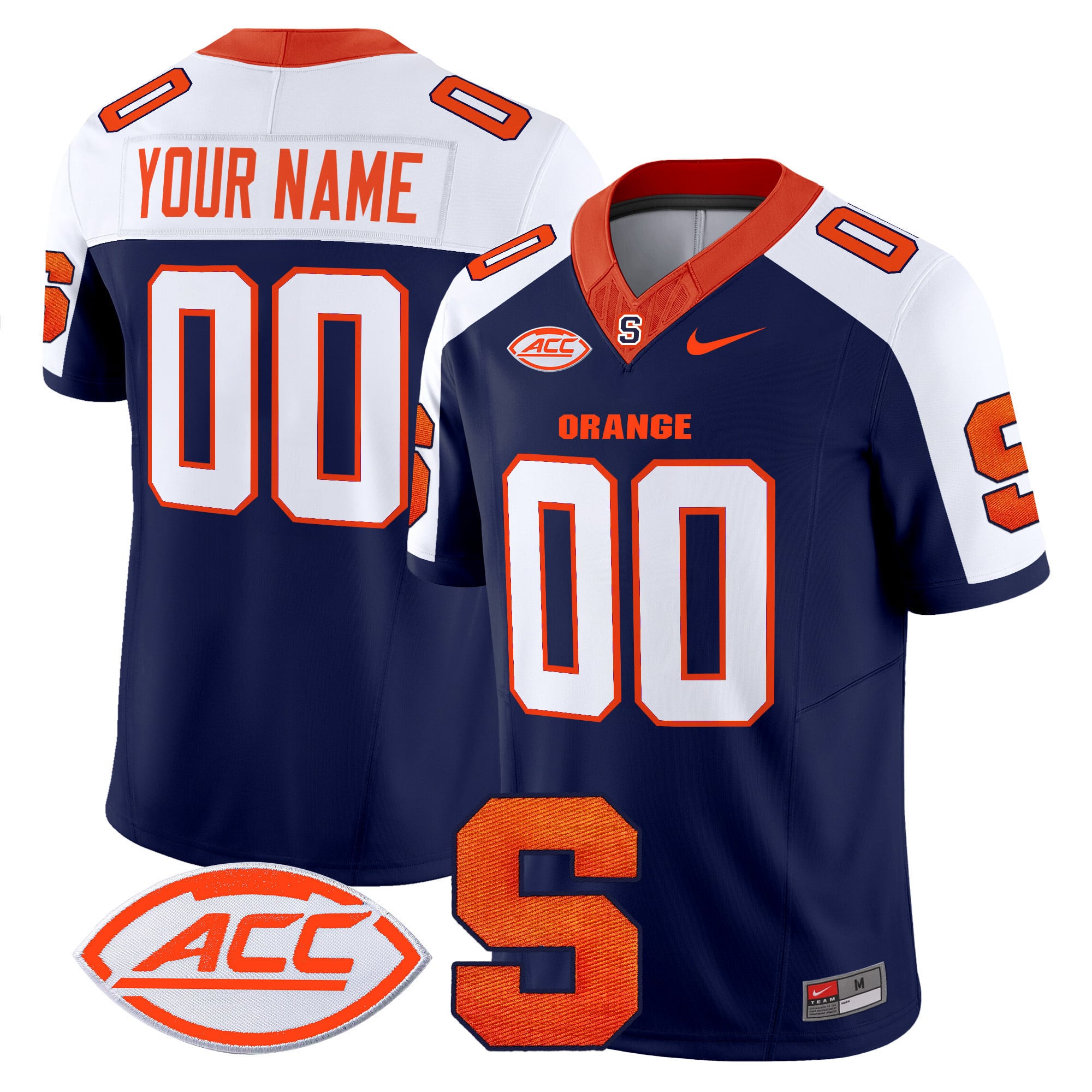 Syracuse Orange Custom Jersey - Nike - Navy & Orange