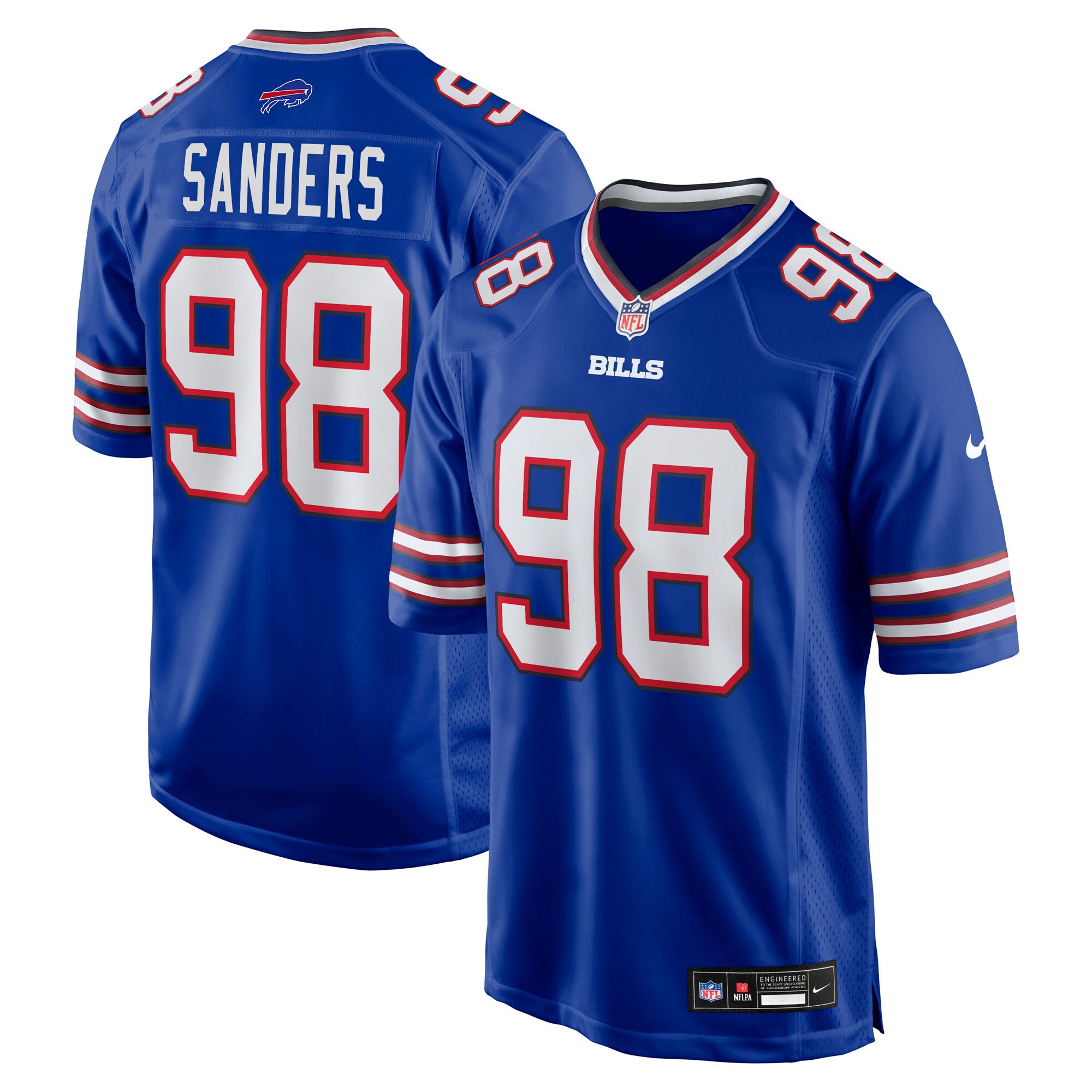 T.J. Sanders Buffalo Bills Team Game Jersey - Royal