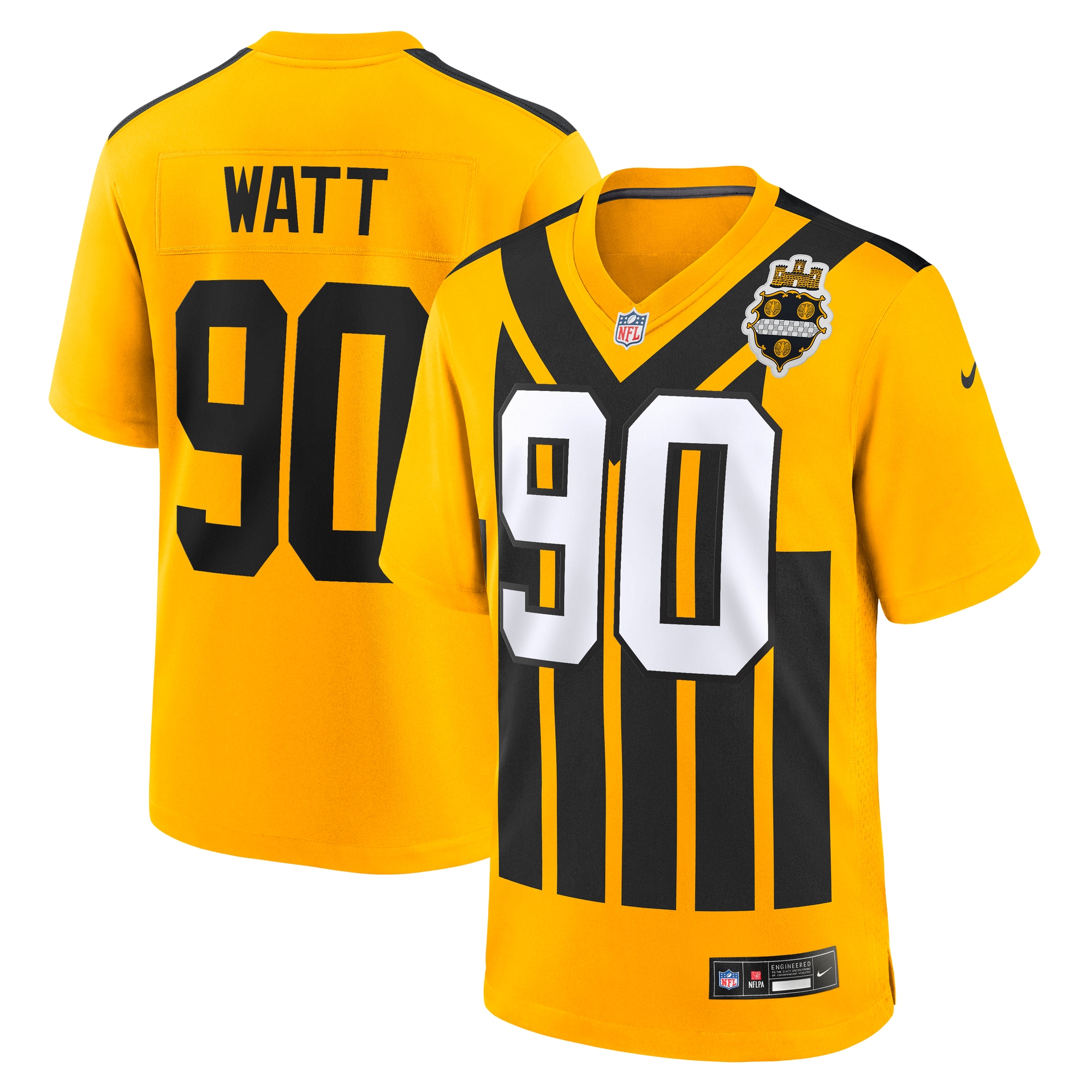T.J. Watt Pittsburgh Steelers Alternate 1933 Throwback Game Jersey