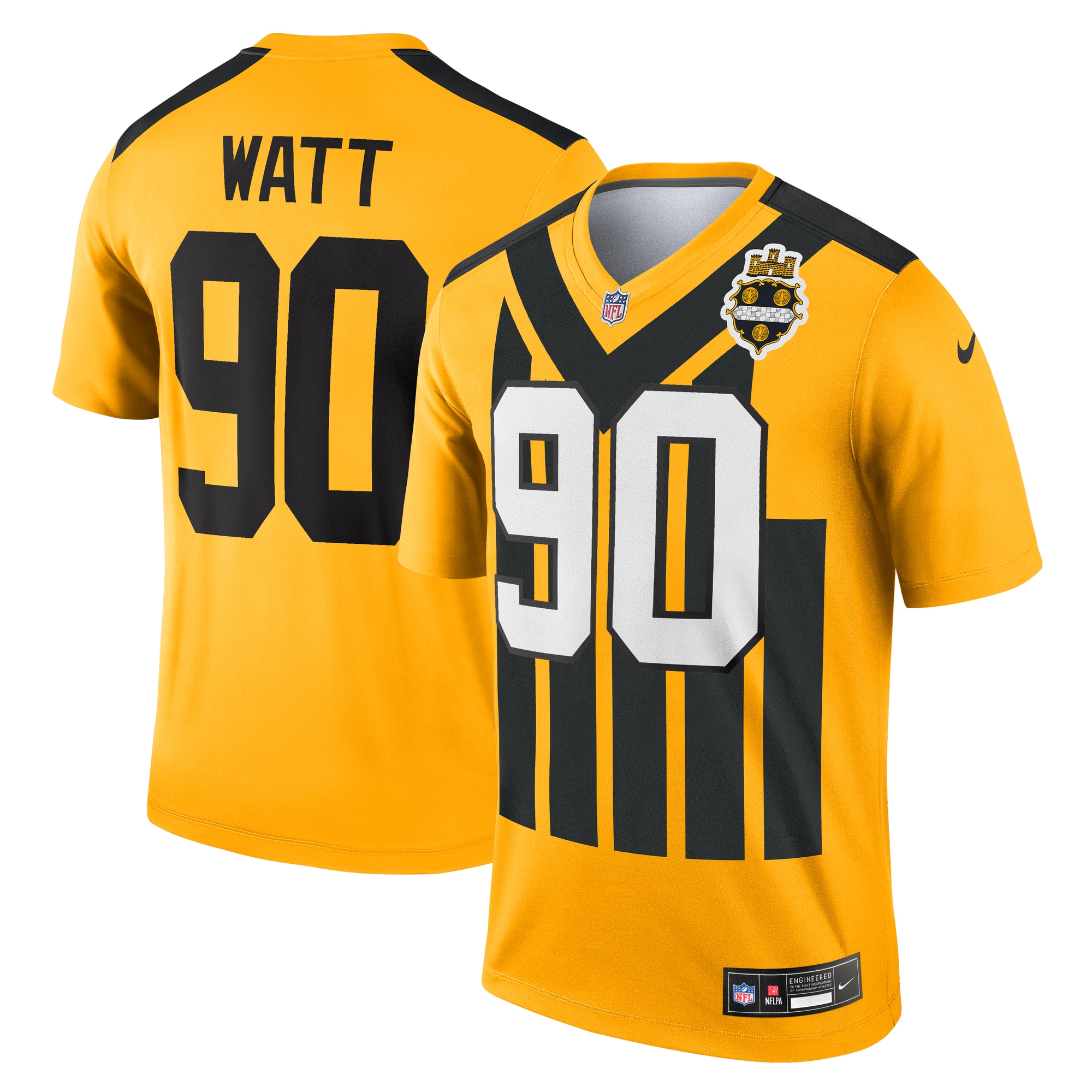 T.J. Watt Pittsburgh Steelers Alternate 1933 Throwback Legend Player Performance Top - Gold