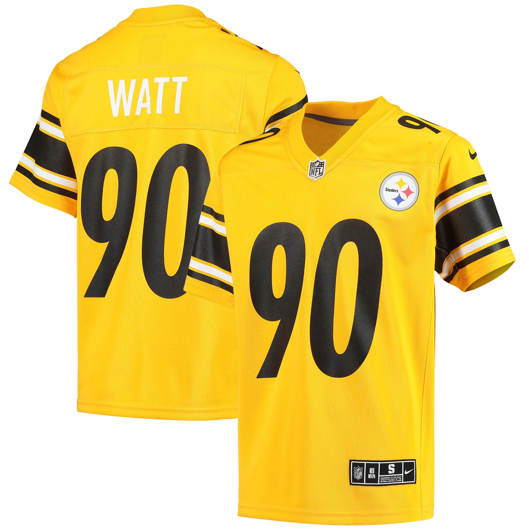 T.J. Watt Pittsburgh Steelers Youth Inverted Team Game Jersey - Gold