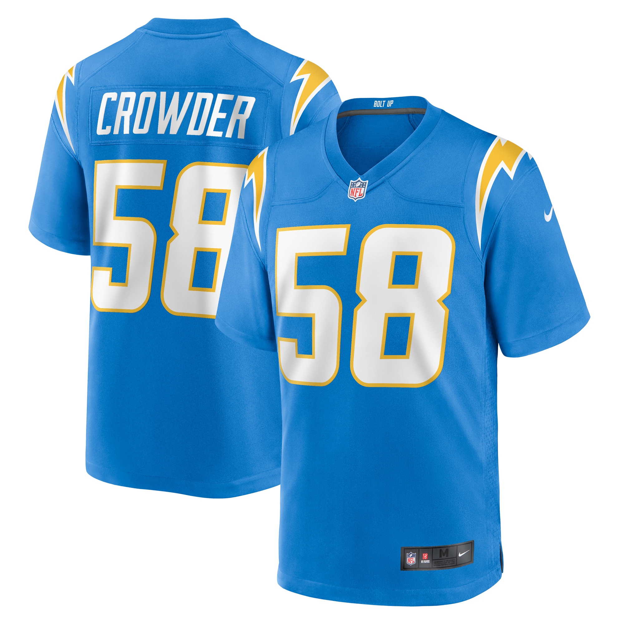 Tae Crowder Los Angeles Chargers Team Game Jersey - Powder Blue