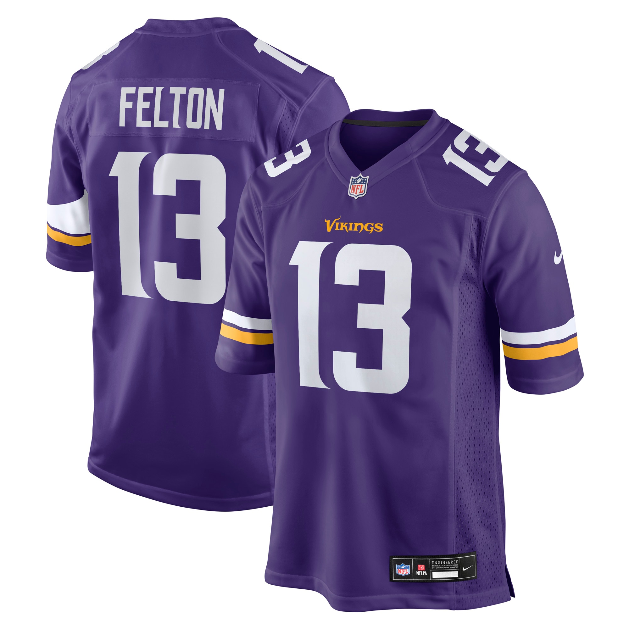 Tai Felton Minnesota Vikings Team Game Jersey - Purple