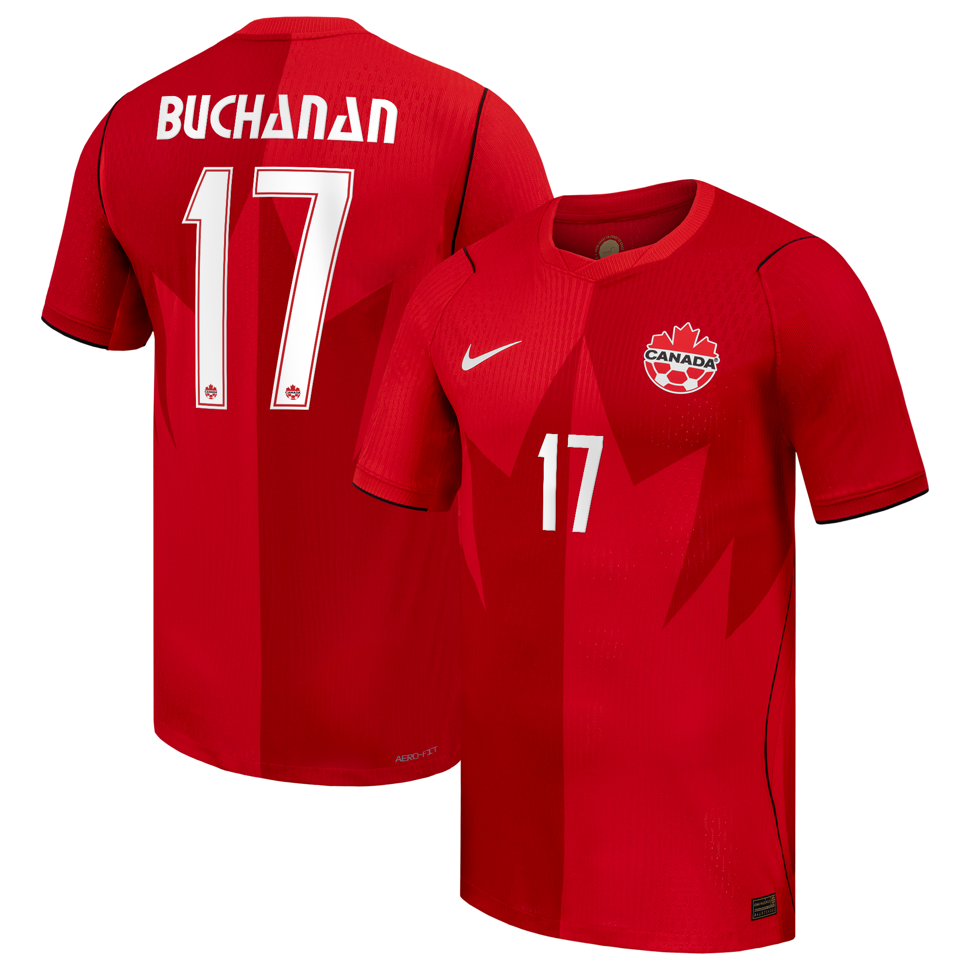 Tajon Buchanan Canada Soccer 2026 Home Match Jersey - Red