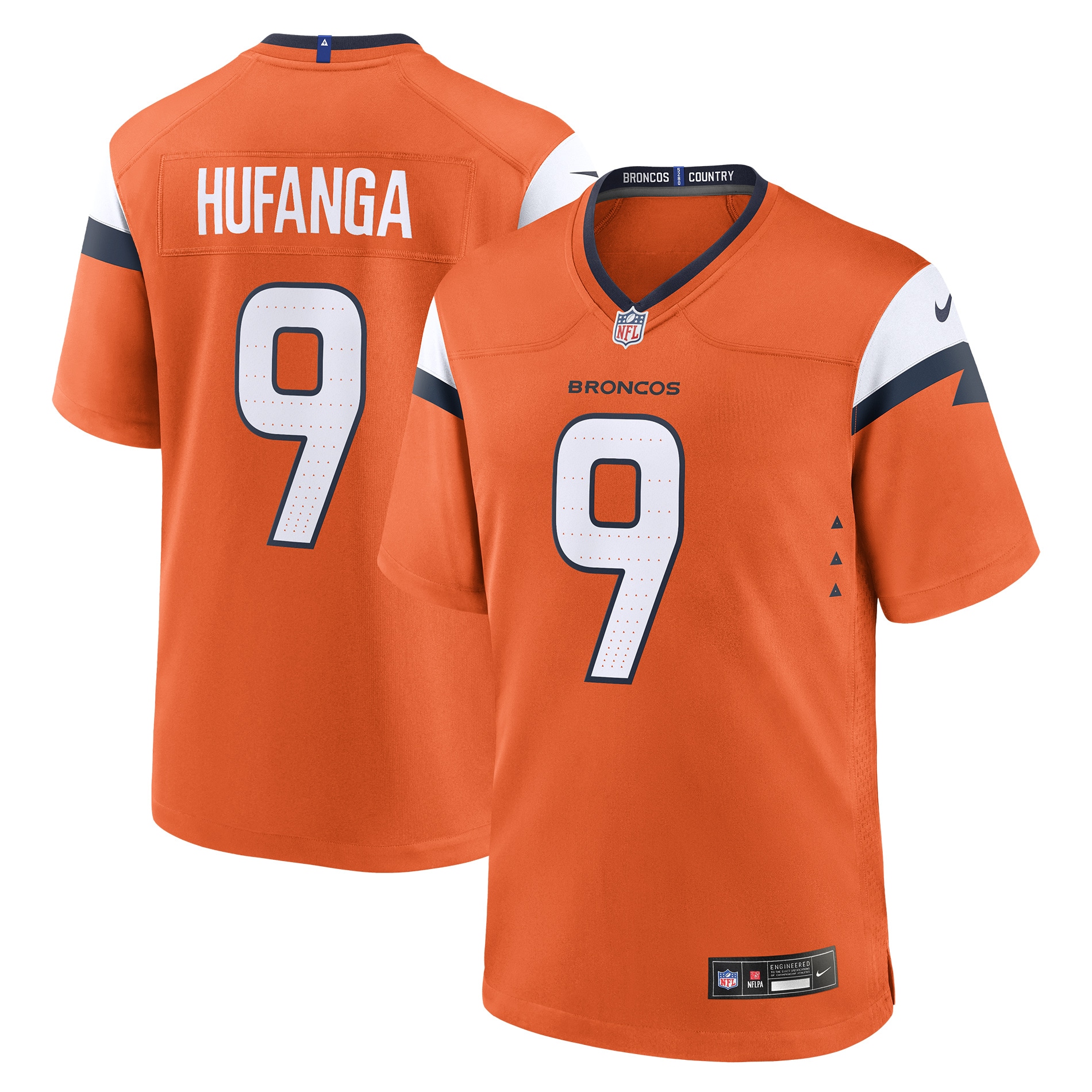 Talanoa Hufanga Denver Broncos Team Game Jersey - Orange