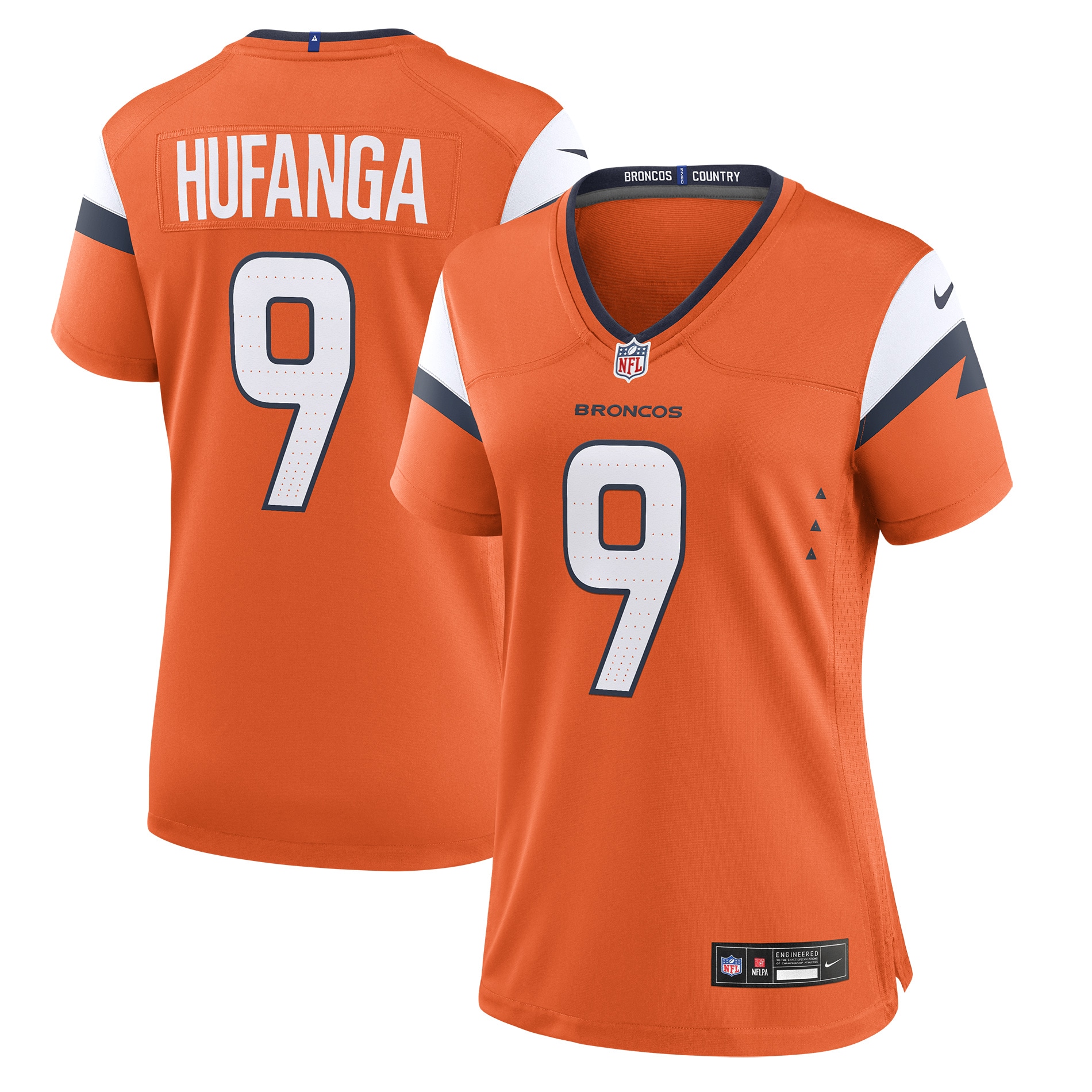 Talanoa Hufanga Denver Broncos Women's Team Game Jersey - Orange